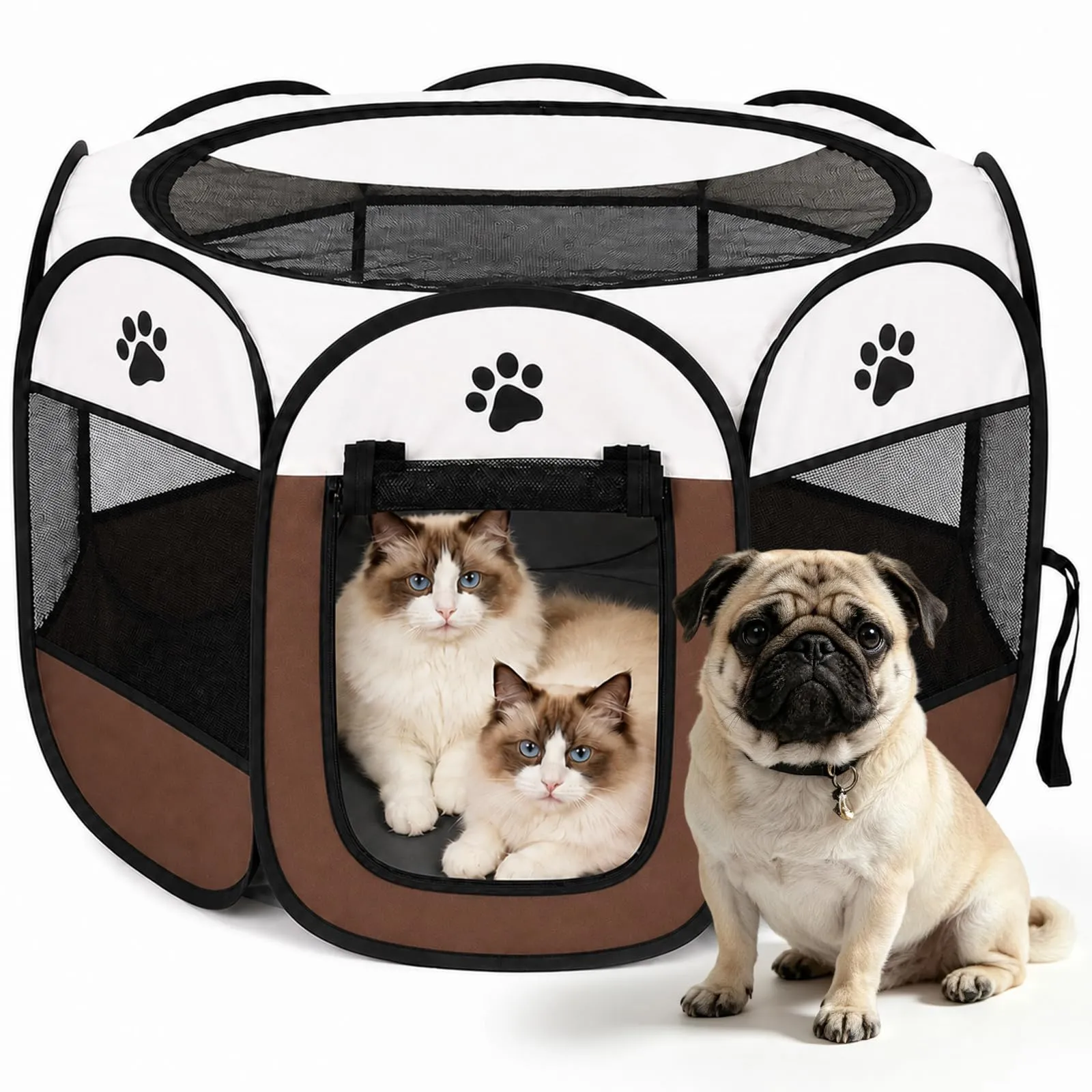 Haoppmof Box Pieghevole per Cuccioli, 74 x 74 x 43 cm - immagine 1