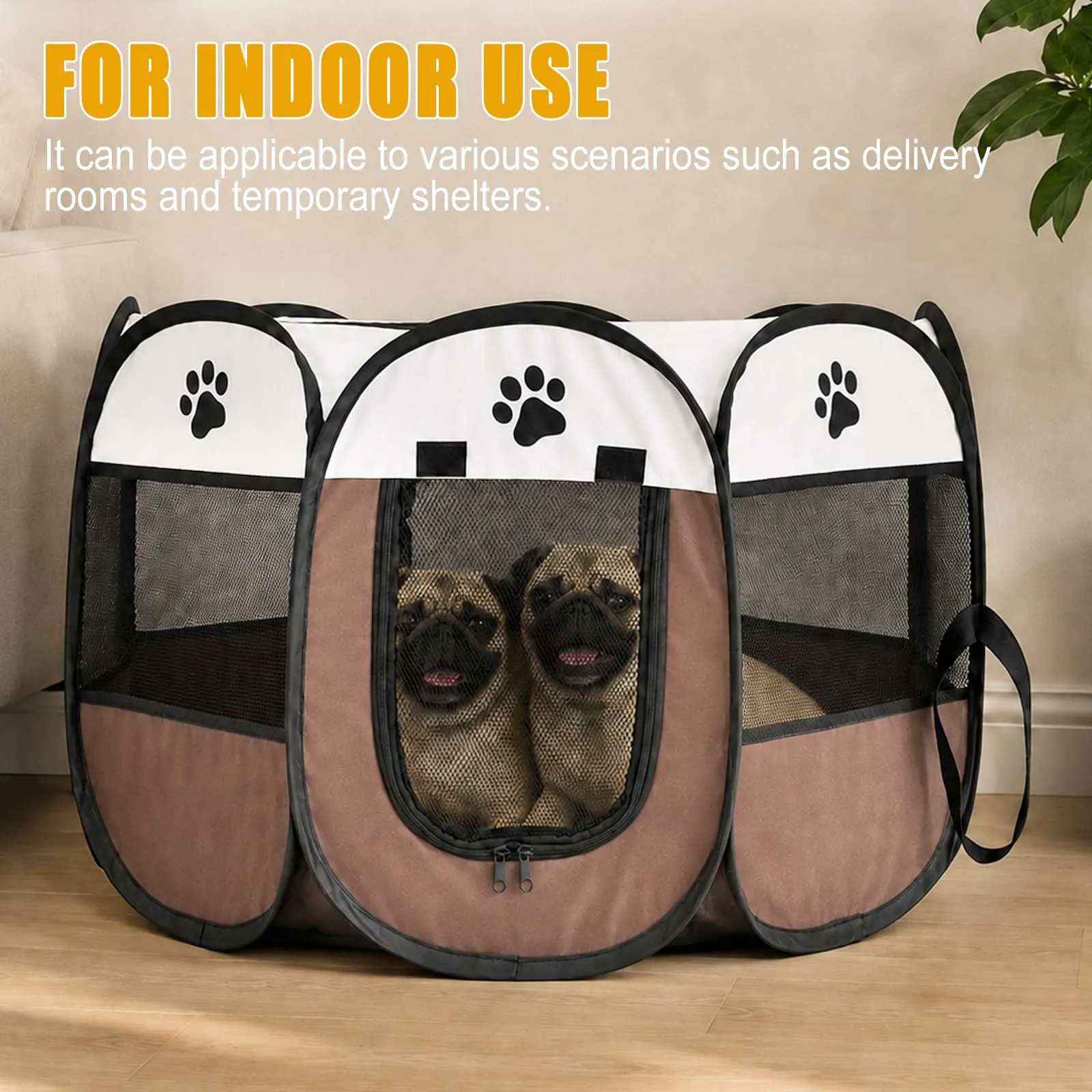 Haoppmof Box Pieghevole per Cuccioli, 74 x 74 x 43 cm - immagine 5