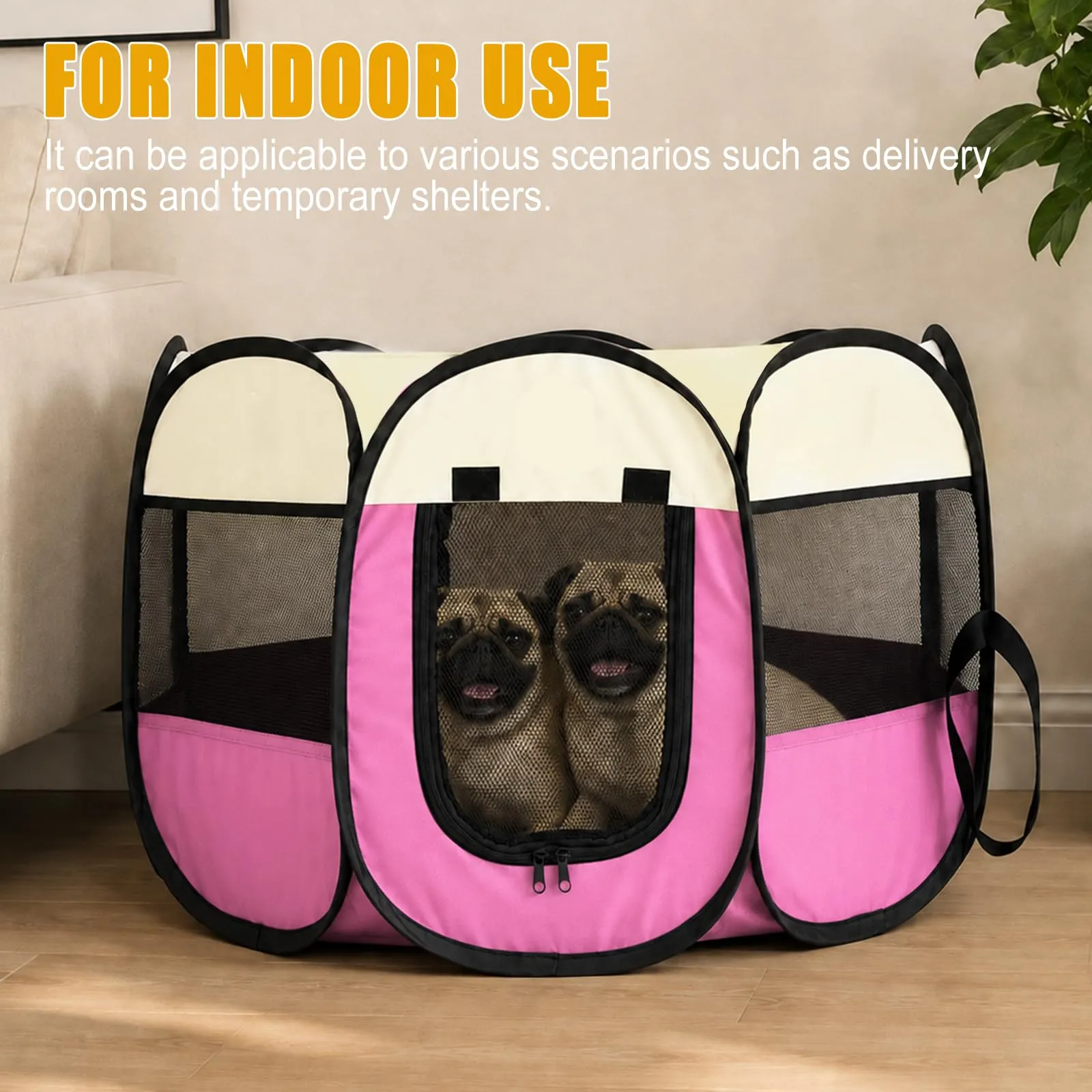 Haoppmof Box Pieghevole per Cuccioli, 74 x 74 x 43 cm - immagine 5