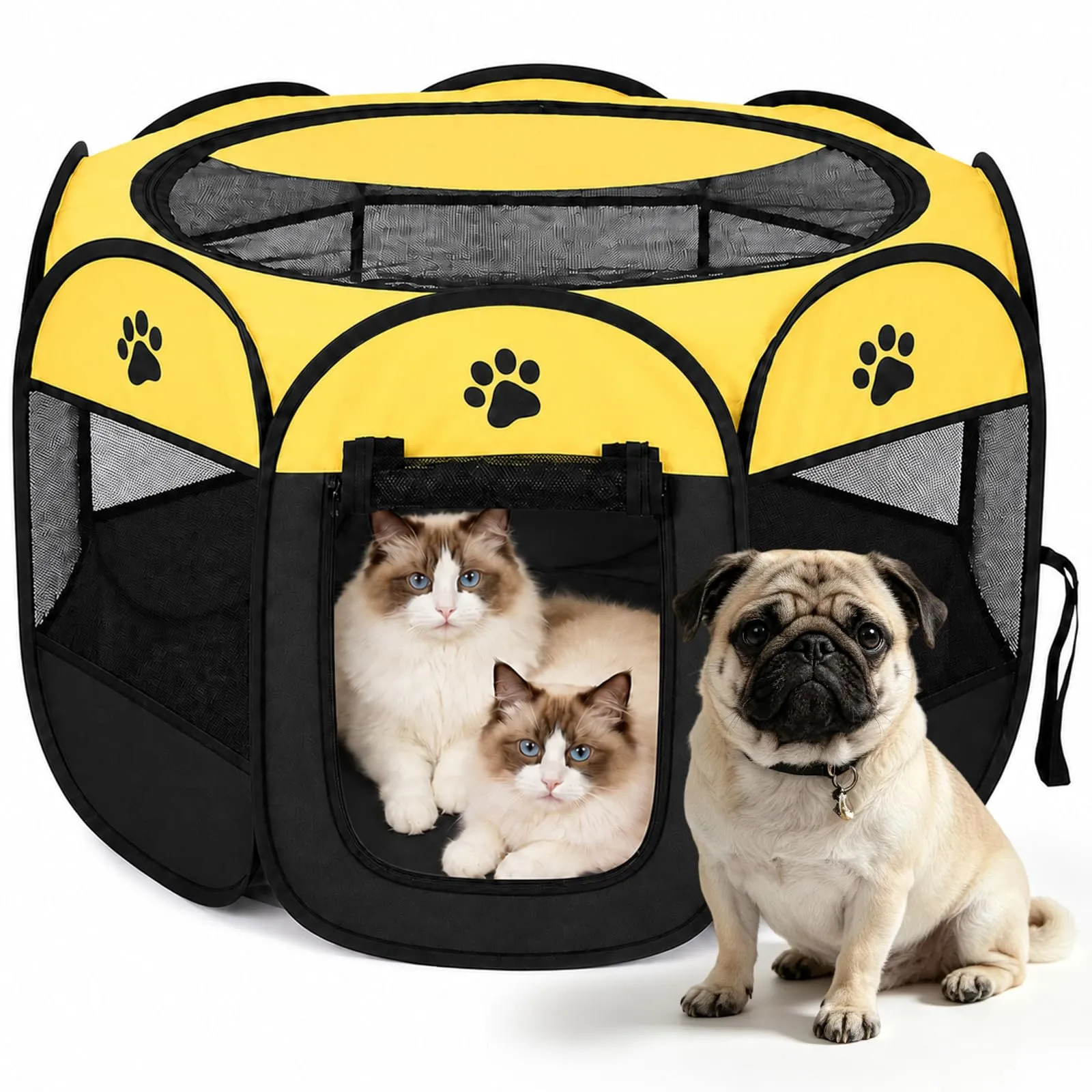Haoppmof Box Pieghevole per Cuccioli, 74 x 74 x 43 cm - immagine 1
