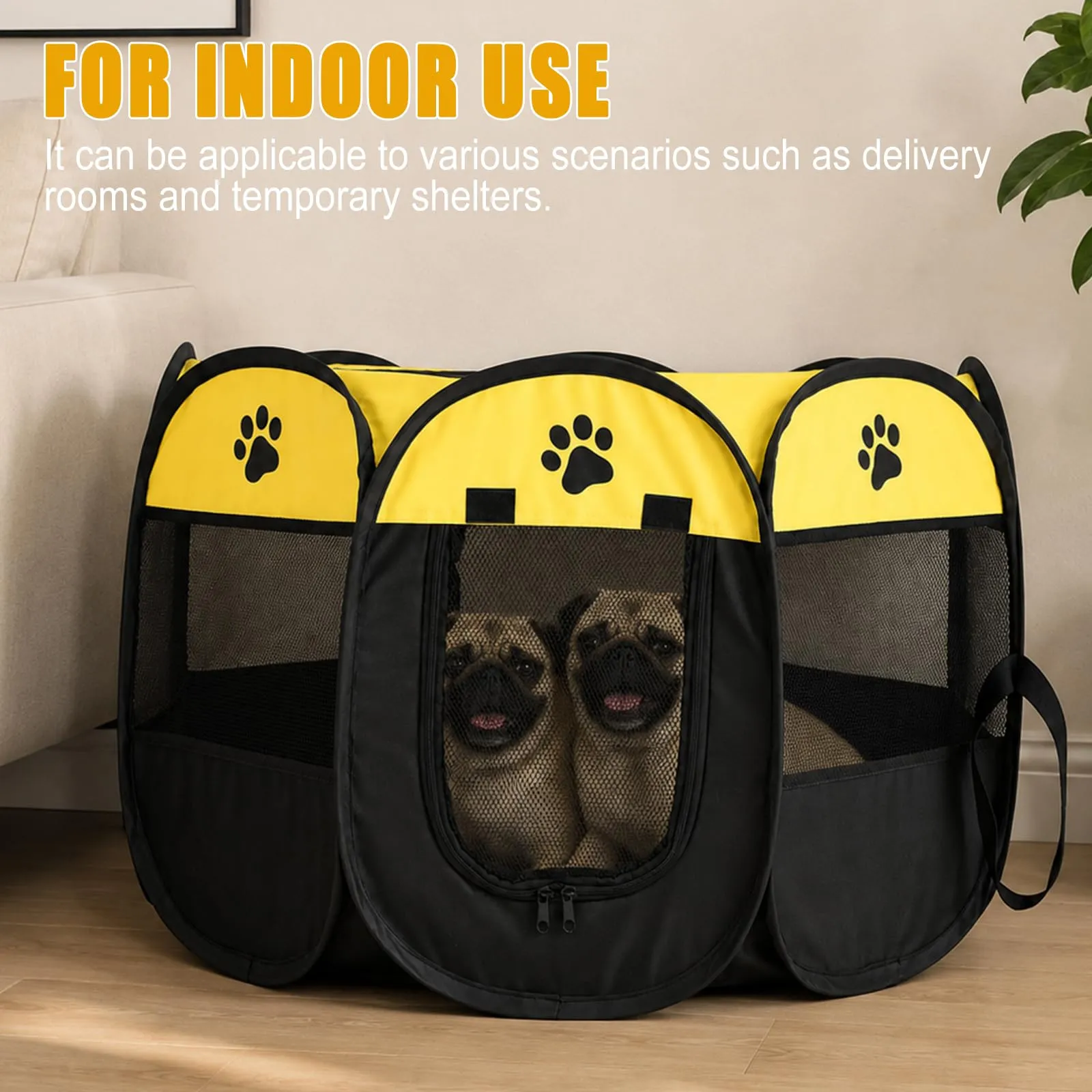 Haoppmof Box Pieghevole per Cuccioli, 74 x 74 x 43 cm - immagine 5