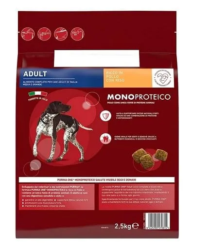 Purina One Monoproteico Adult Crocchette Cani con Pollo 2,5kg (Confezione da 2) - immagine 2