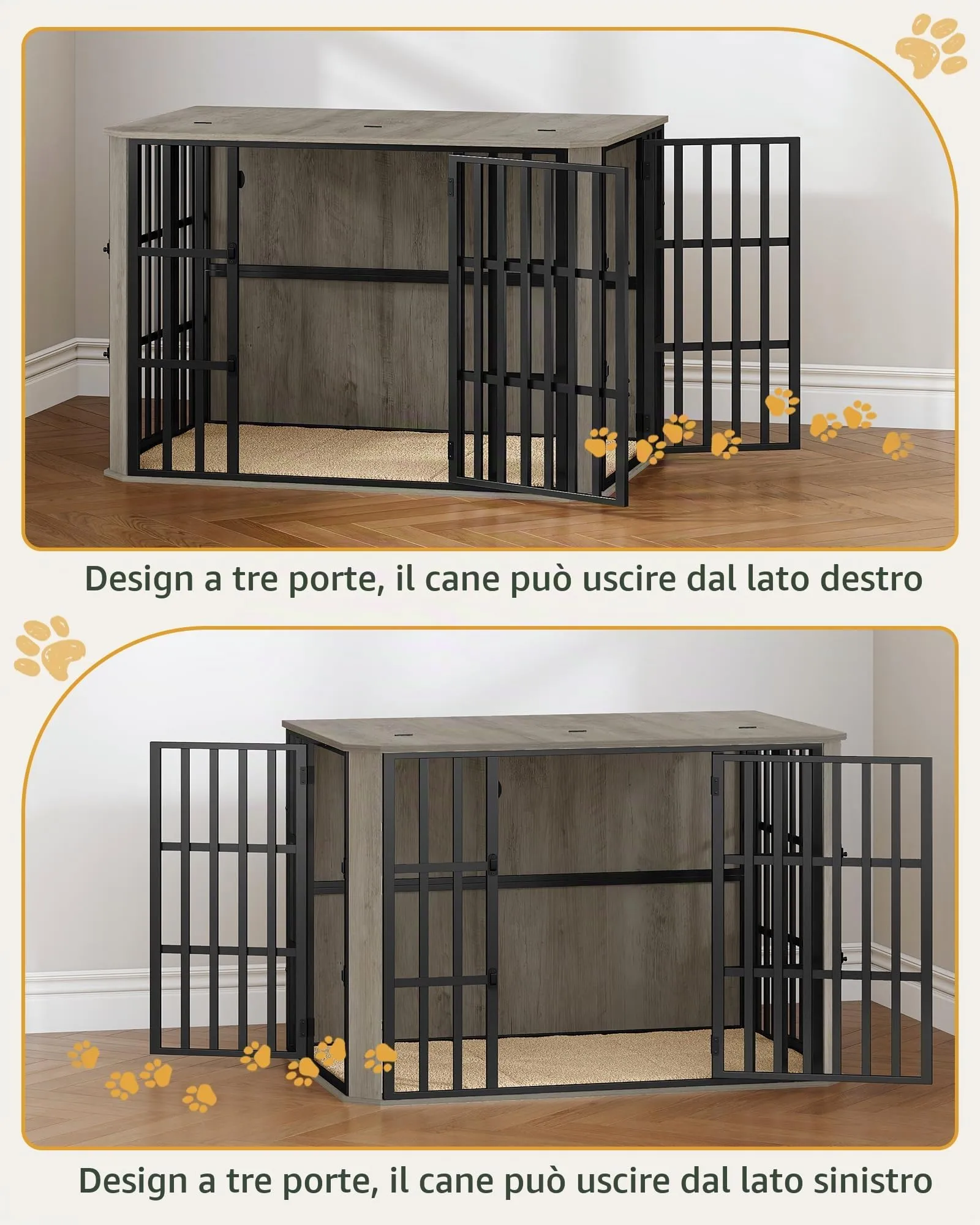 Hzuaneri Gabbia per Cani XXL, 120 cm, Greige - immagine 8