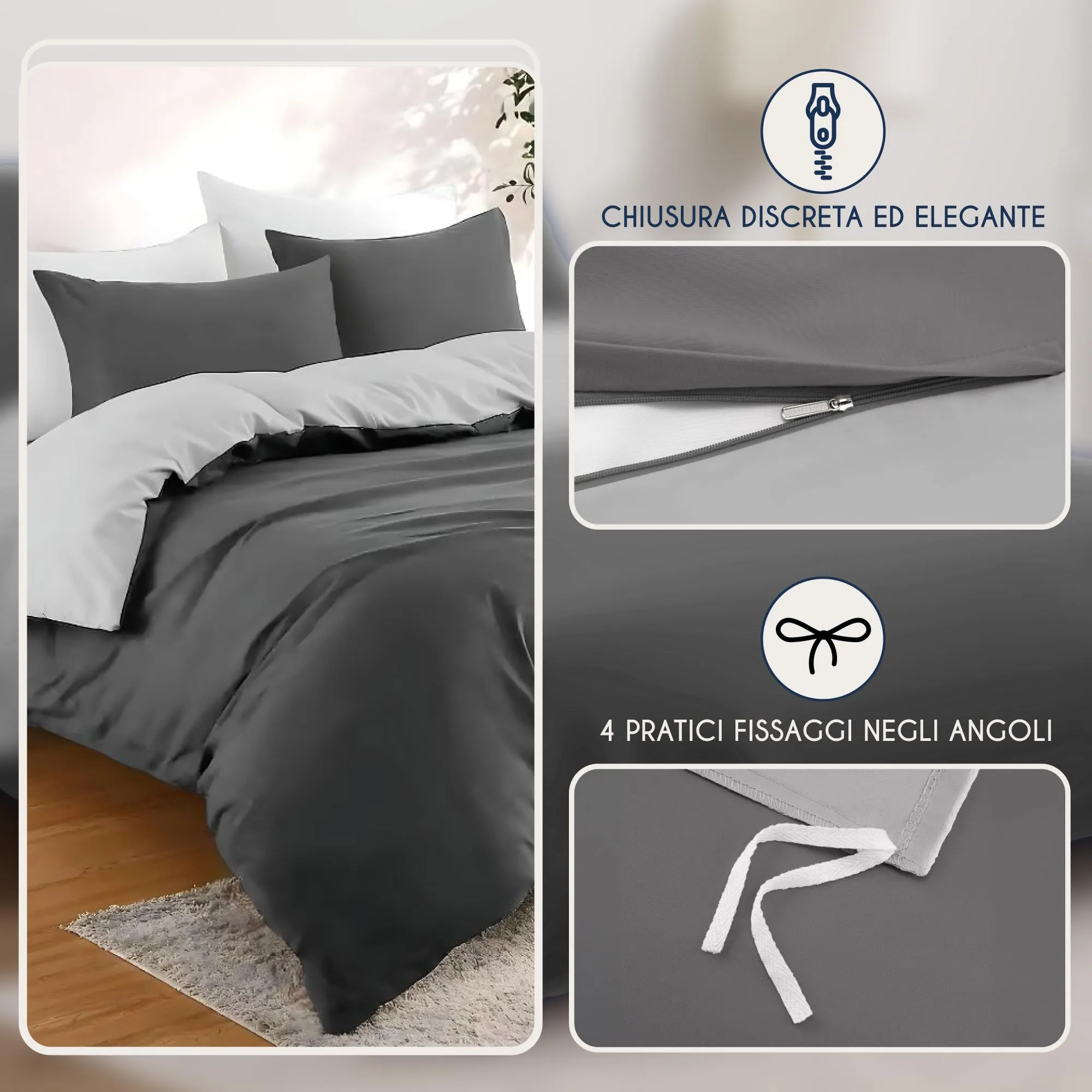 Dreamzie Copripiumino Matrimoniale 200x200 cm e 2 Federe 65x65 cm - immagine 3