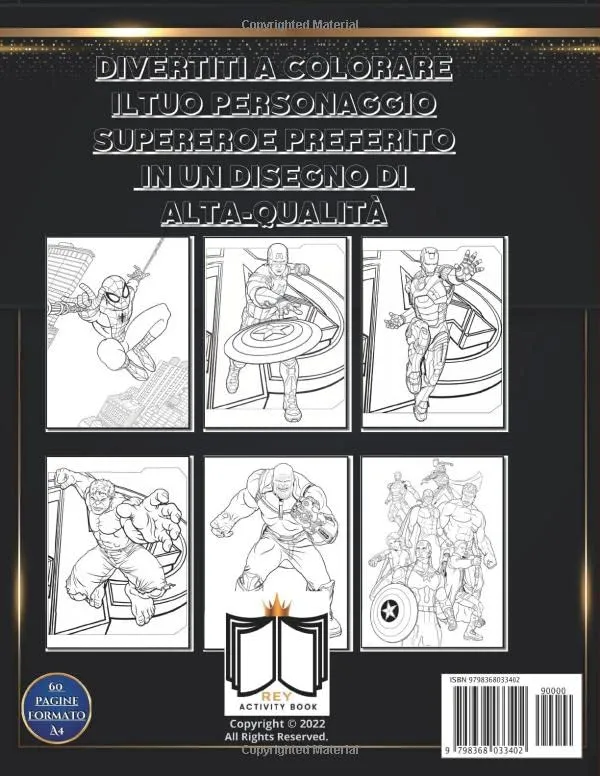 Super Heroes Colorare: Libro da Colorare per Adulti e Bambini, 50 Disegni di personaggi di Supereroe, 60 Pagine - immagine 2