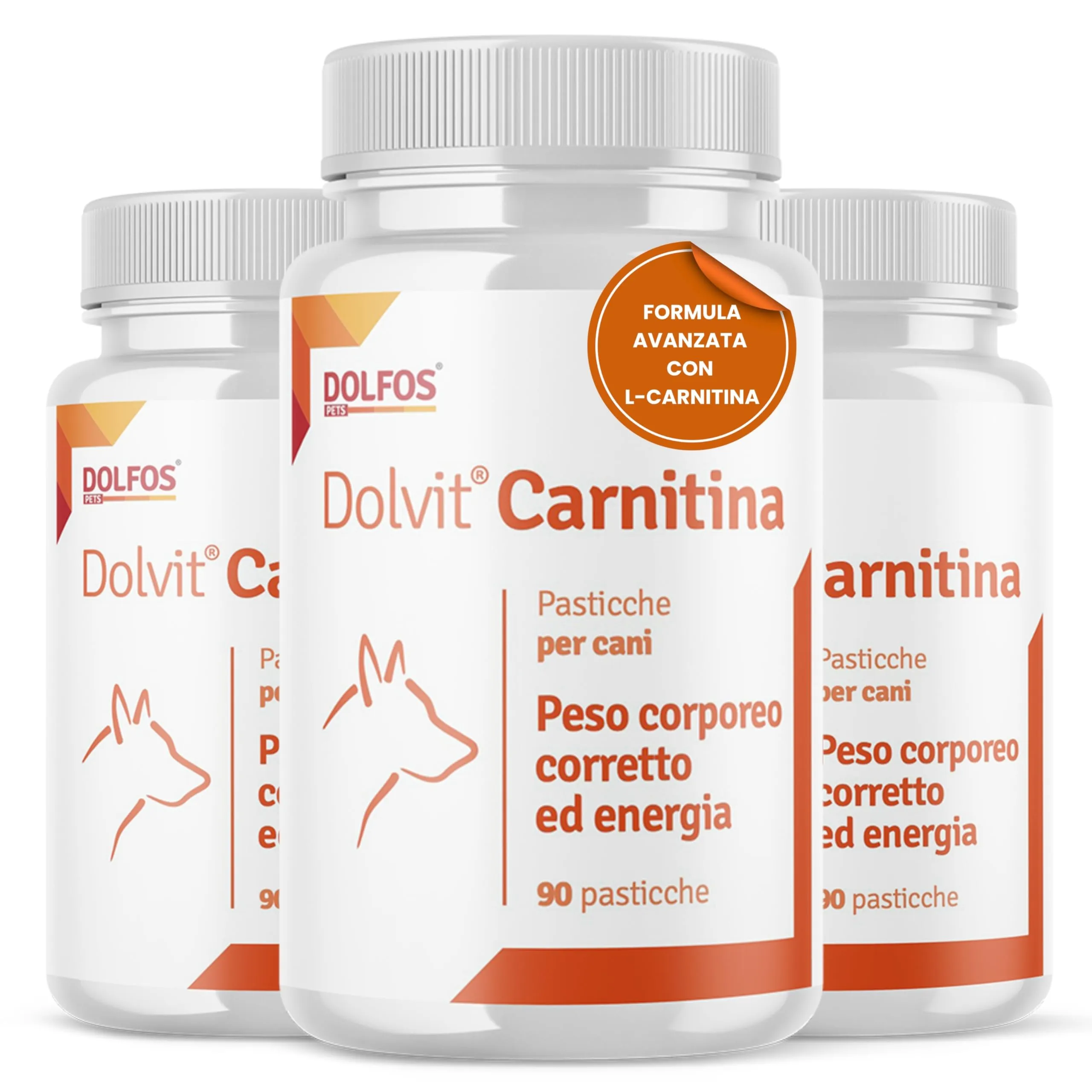 Dolfos Dolvit Carnitina per Cani, 3 confezioni da 90 capsule - immagine 1