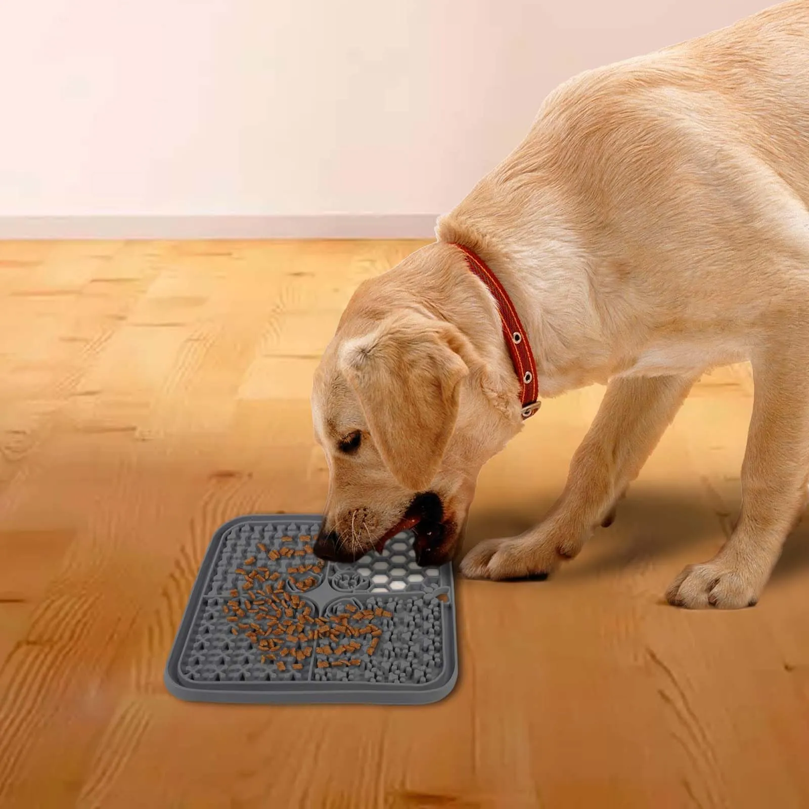 DEPAR Tappetino da Leccare per Cani, 2 Pezzi con Spatola in Silicone e Ventose, 20x20 cm, Blu - immagine 7