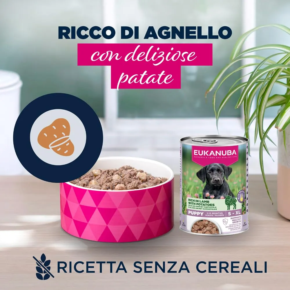 Eukanuba Cibo Umido Cucciolo con Agnello e Patate, 6 x 400 g - immagine 2