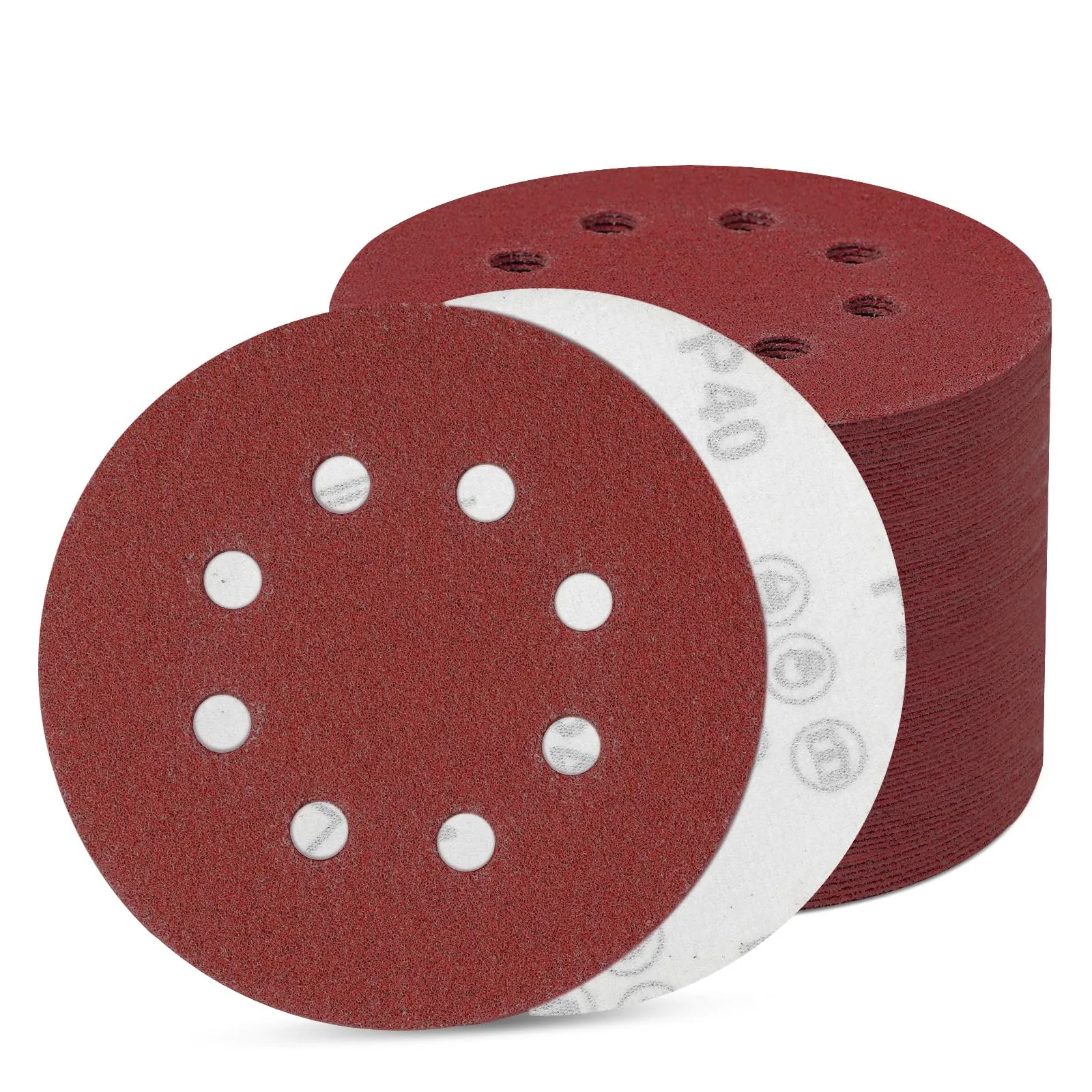 Sinand Dischi Abrasivi 125 mm, 8 Fori, Grana 40, 80 Pezzi - immagine 1