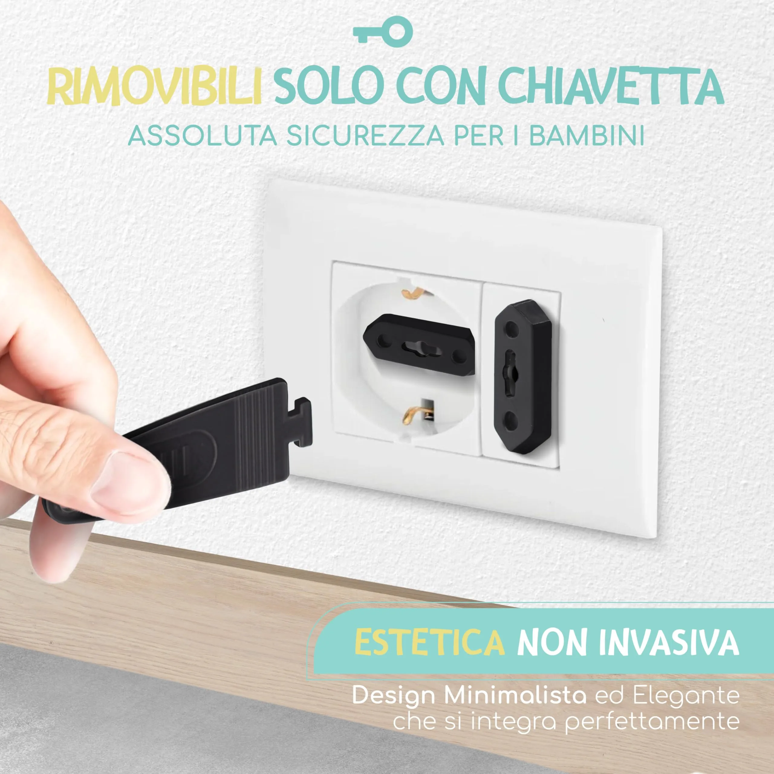 MiniHugs Set 20 Copriprese Universali per Bambini con 2 Chiavi - immagine 5