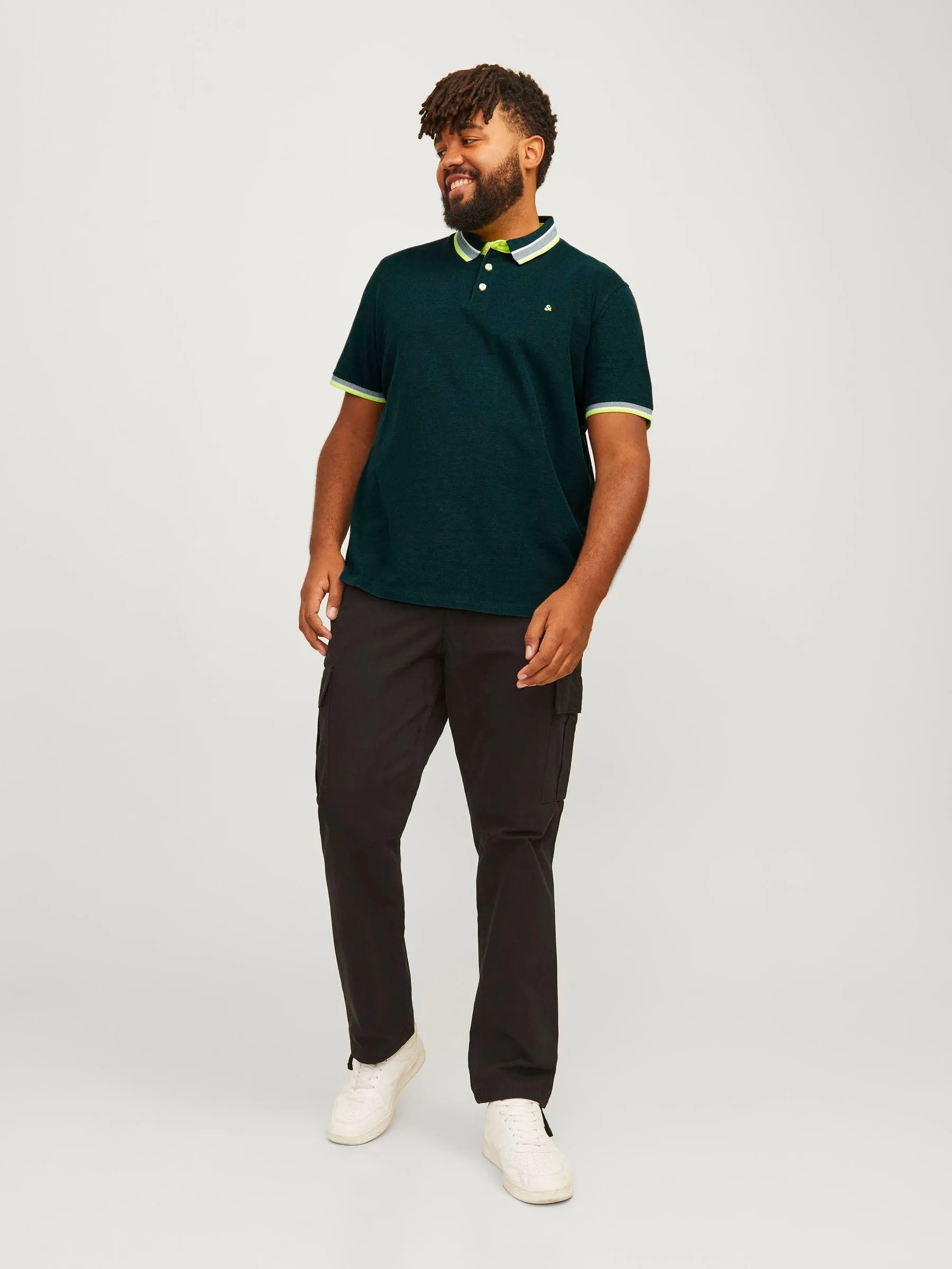Jack & Jones Polo Uomo, Verde Scuro - Bianco - Verde Lime, 3XL - immagine 4