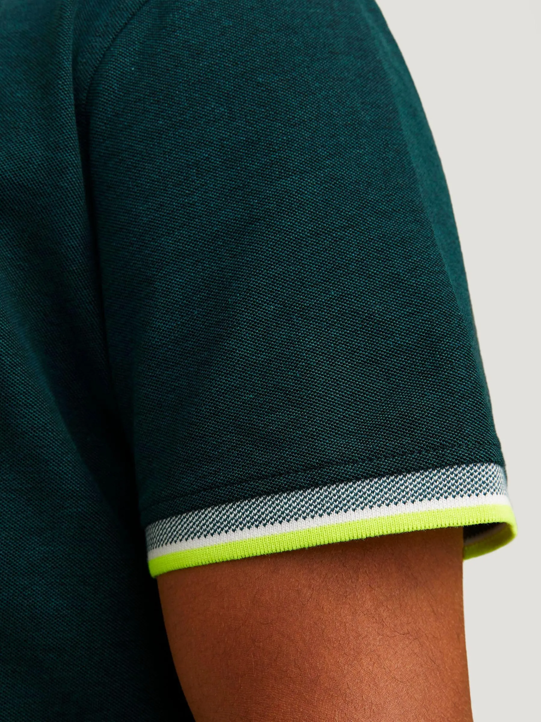 Jack & Jones Polo Uomo, Deep Teal/Neon, 5XL - immagine 6