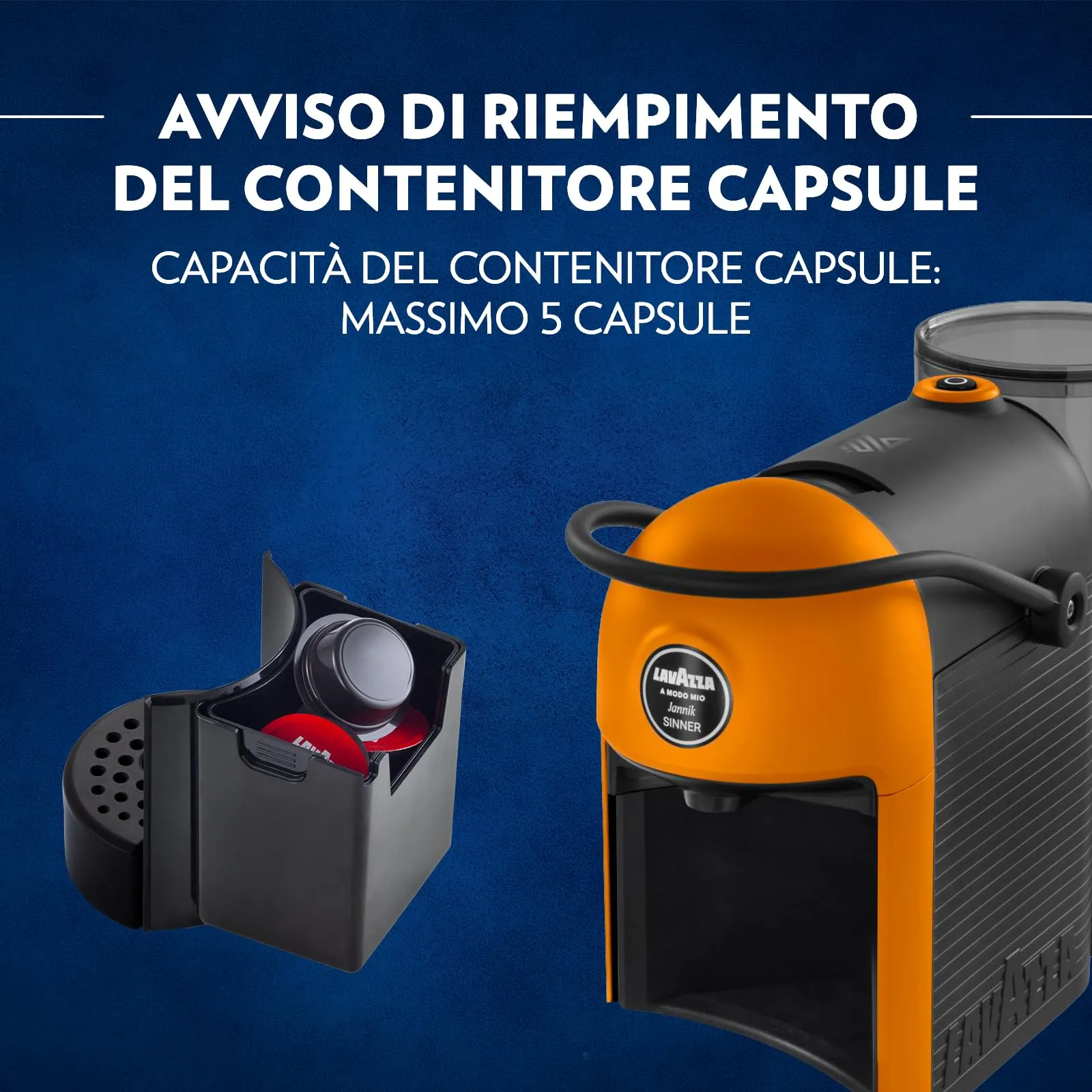 Lavazza A Modo Mio Jolie Evo Jannik Sinner, Arancione - immagine 6