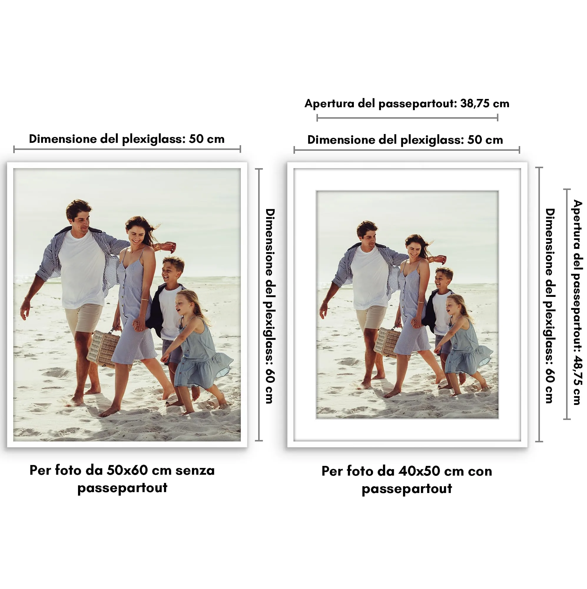 Americanflat Cornice Bianca 50x60 cm con Passepartout 40x50 cm - immagine 2