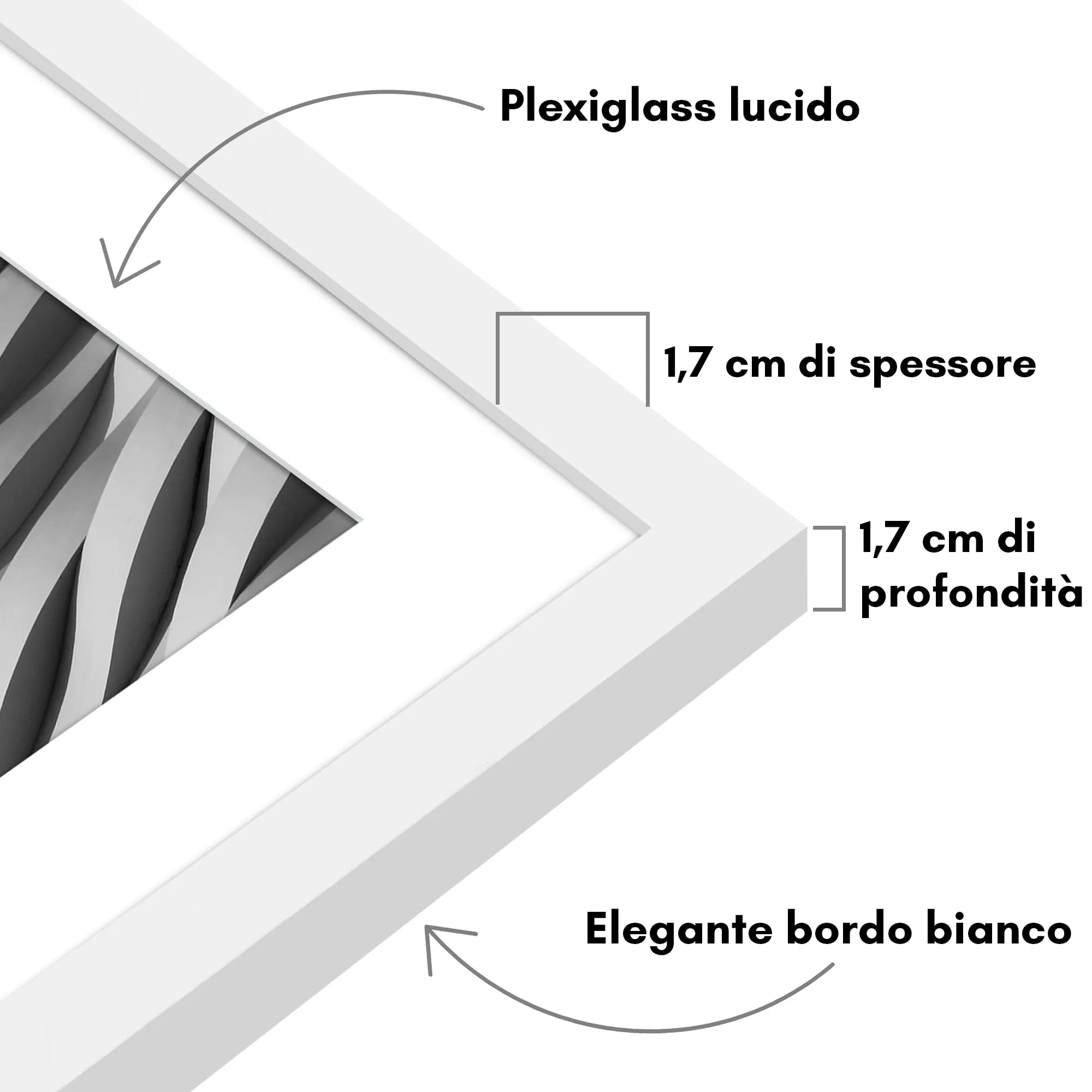 Americanflat Cornice Bianca 50x60 cm con Passepartout 40x50 cm - immagine 3