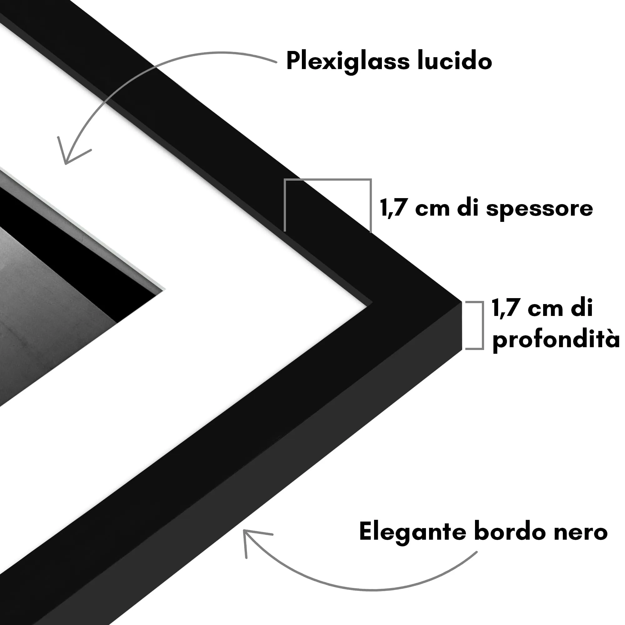 Americanflat Cornice 45x60 cm Nera con Passepartout 35x50 cm - immagine 3