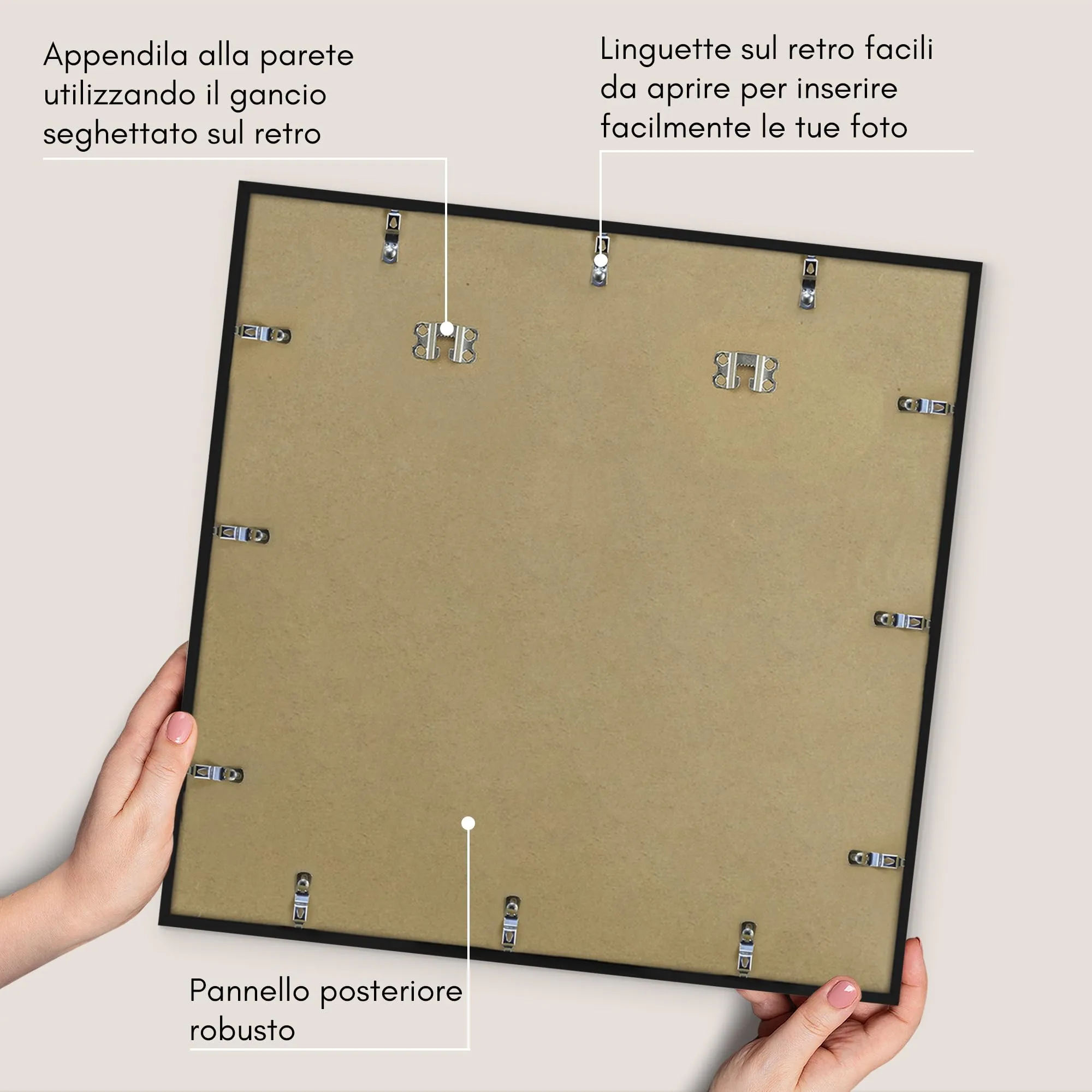 Americanflat Cornice Nera 60x60 cm con Passepartout 50x50 cm - immagine 5