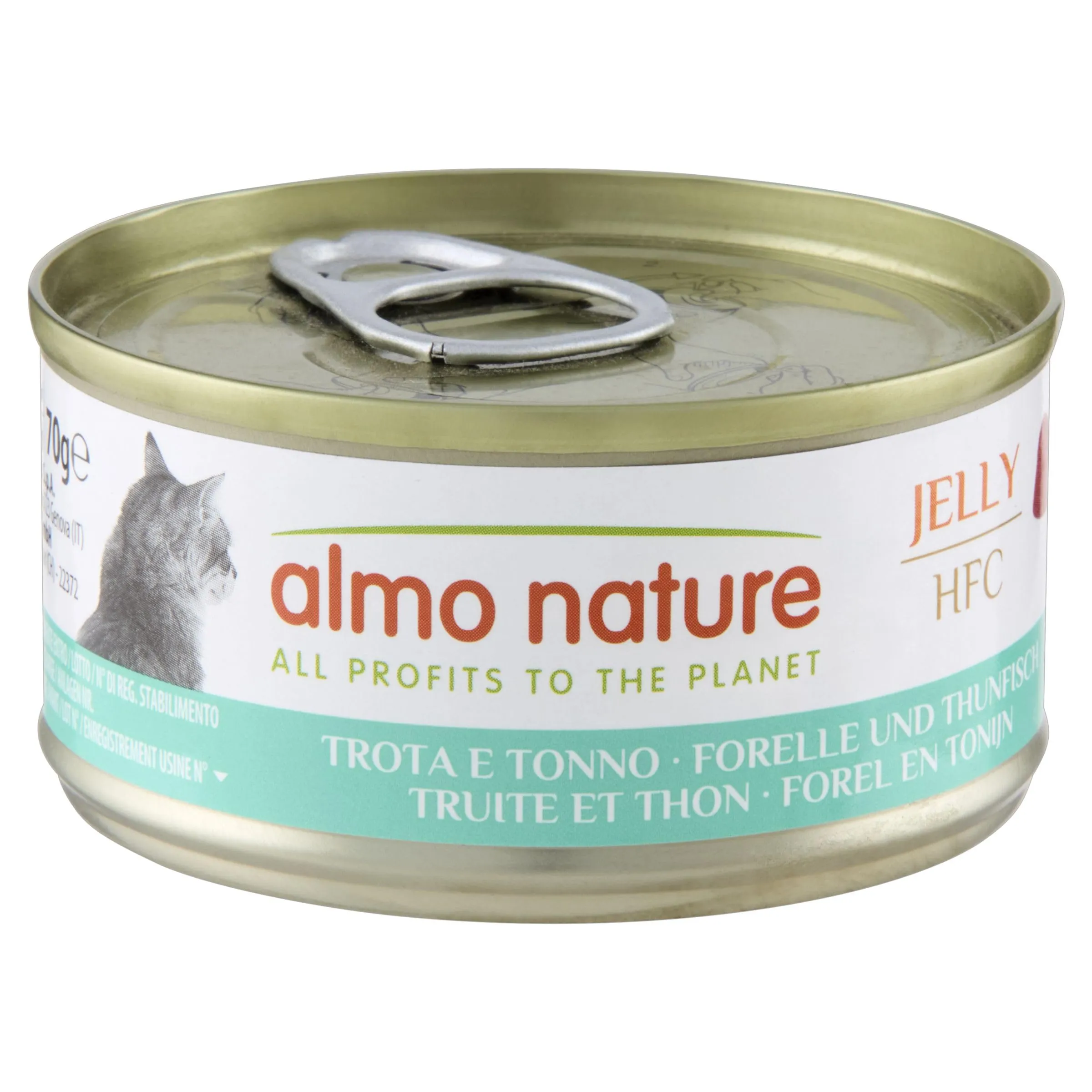 Almo Nature HFC Jelly Alimento Umido per Gatti Adulti Trota e Tonno 70g (Confezione da 24) - immagine 1