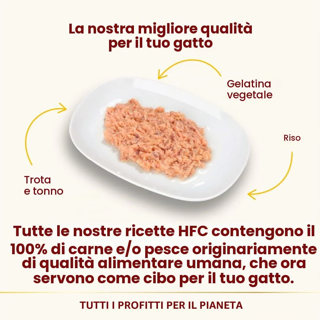 Almo Nature HFC Jelly Alimento Umido per Gatti Adulti Trota e Tonno 70g (Confezione da 24) - immagine 4