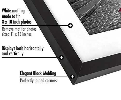 Americanflat Cornice in Legno Nero 28x33 cm (11x13), Vetro Infrangibile - immagine 7