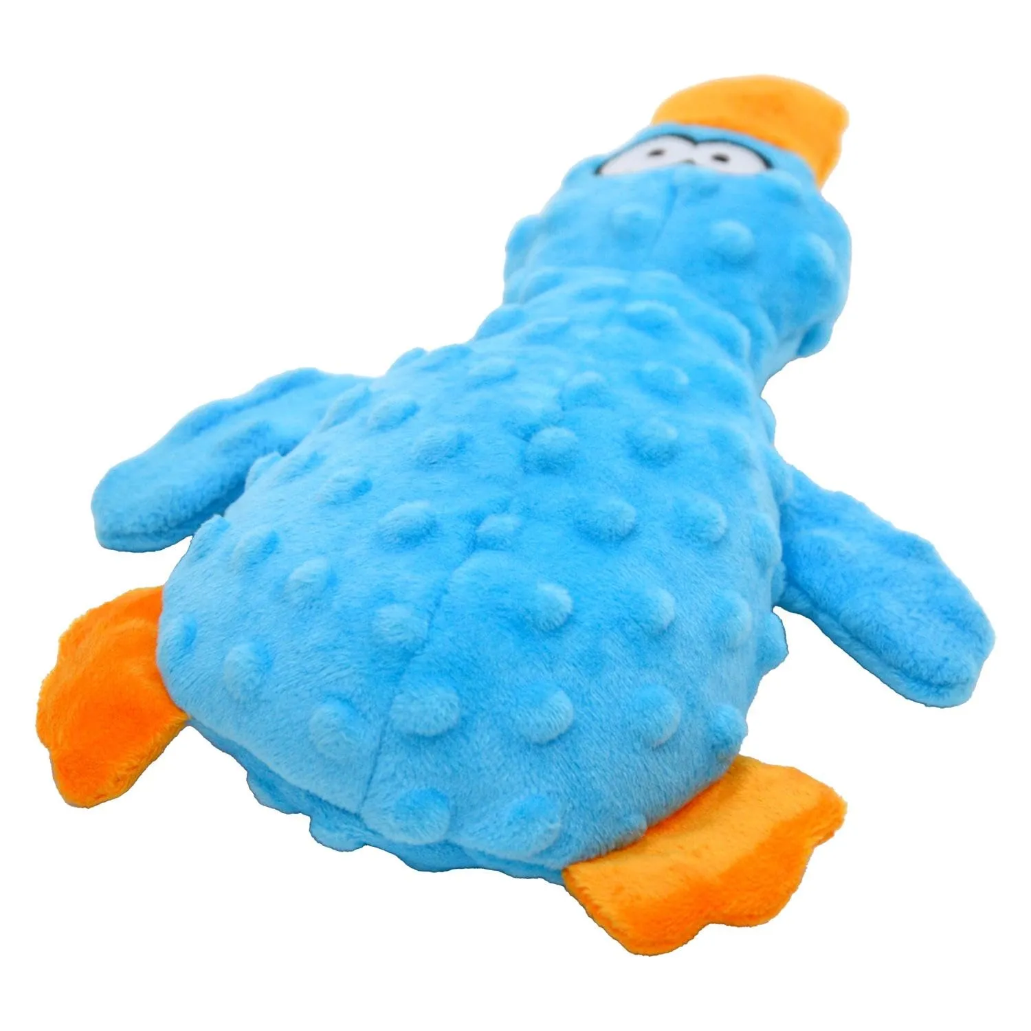Jack and Vanilla Giocattolo Interattivo per Cani Anatra Peluche Bubble Plush, 25 cm, Blu - immagine 3