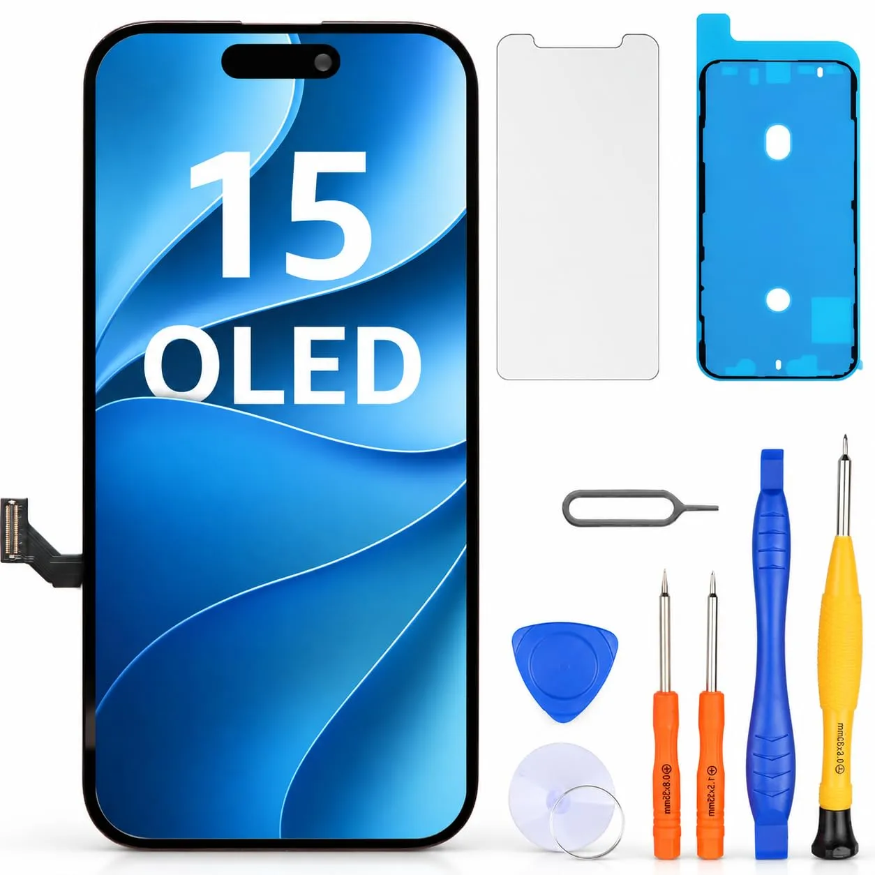 LL TRADER Schermo OLED 6,1'' per iPhone 15 e Kit di Riparazione - immagine 1