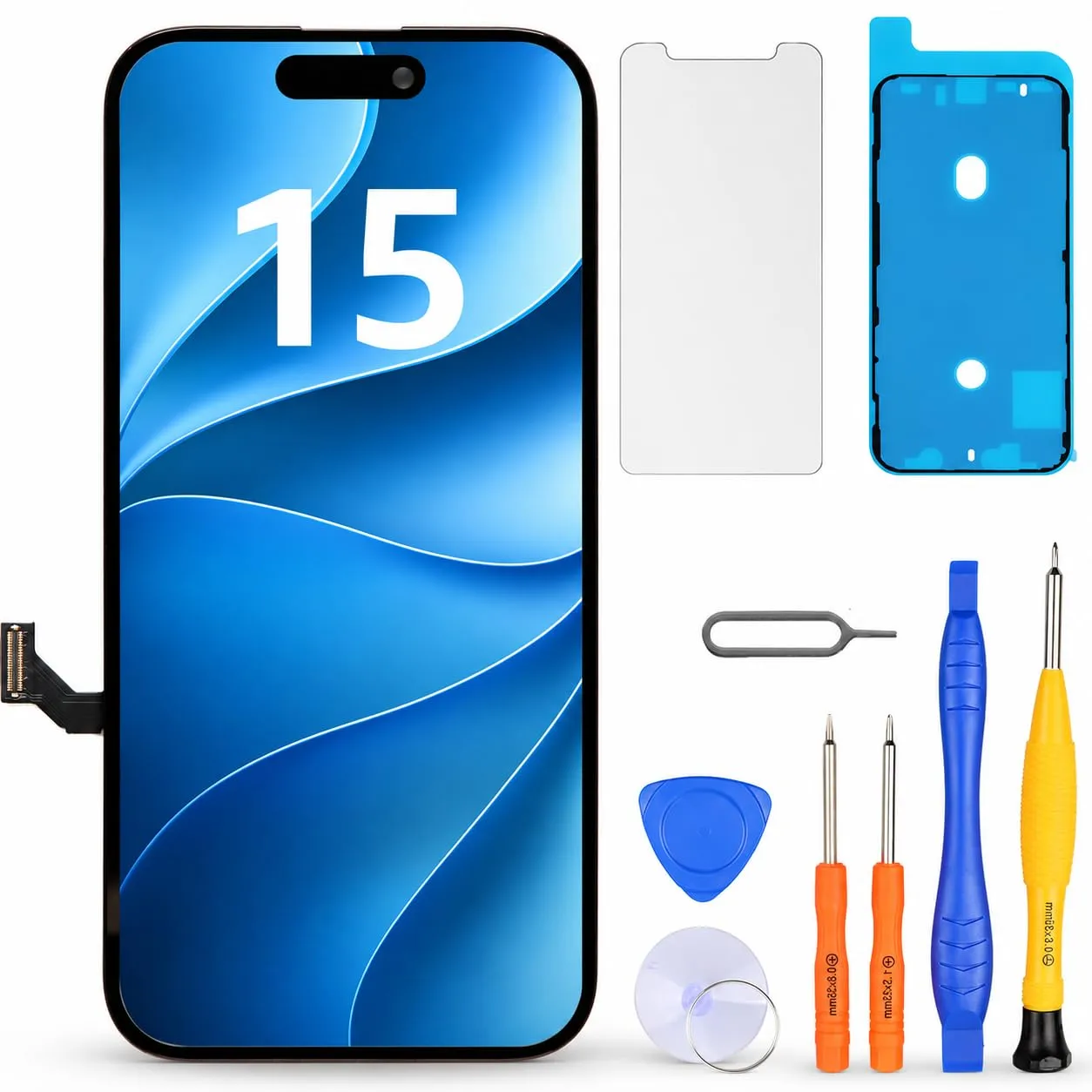 LL TRADER Schermo LCD 6,1'' per iPhone 15 con Kit di Riparazione - immagine 1