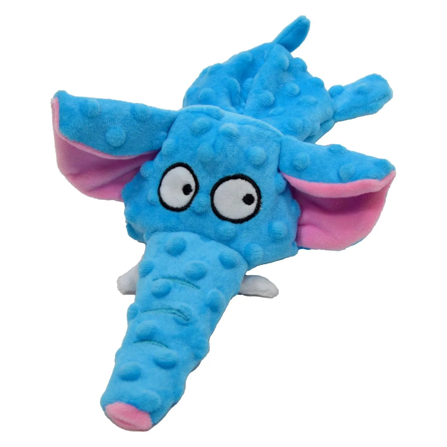 Jack and Vanilla Giocattolo Interattivo per Cani a Forma di Elefante, Bubble Plush, 28 cm, Blu - immagine 2
