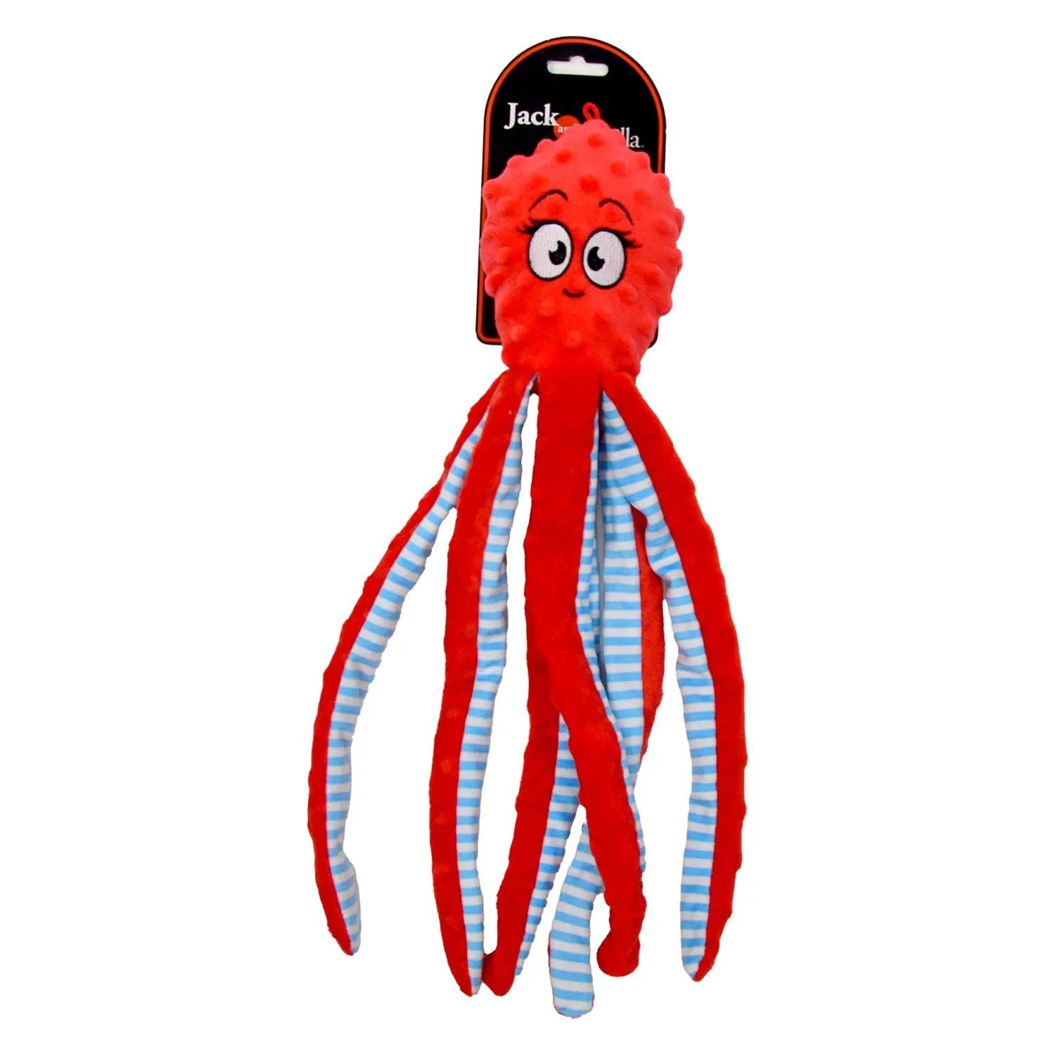 JACK AND VANILLA Giocattolo interattivo per cani a forma di polpo Bubble, 45 cm, rosso - immagine 2