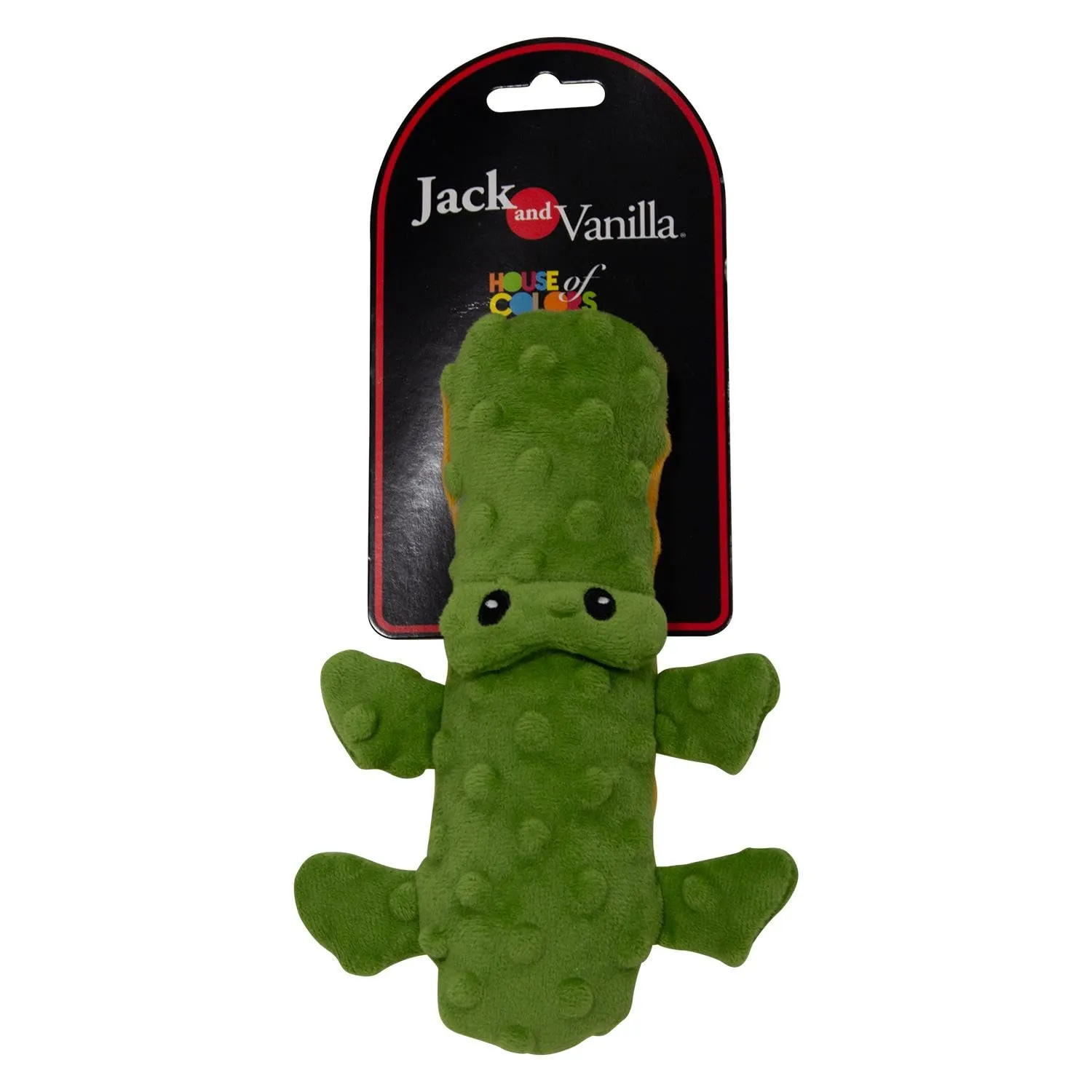 JACK AND VANILLA Giocattolo di peluche per cani a coccodrillo, 20,5 cm, verde, sonoro e lavabile in lavatrice - immagine 5