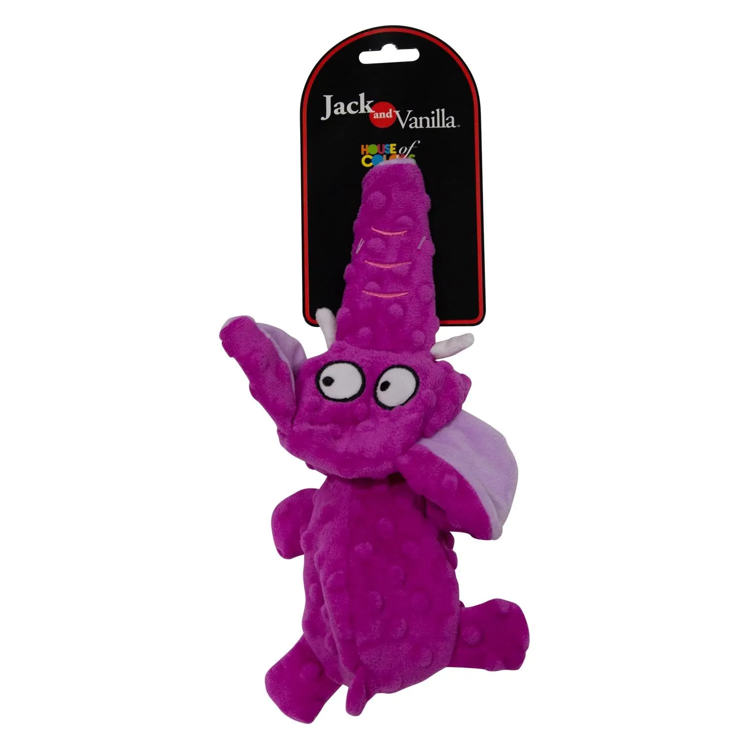 JACK AND VANILLA Giocattolo interattivo in peluche per cani a forma di elefante Bubble Plush, 28 cm, rosa - immagine 4