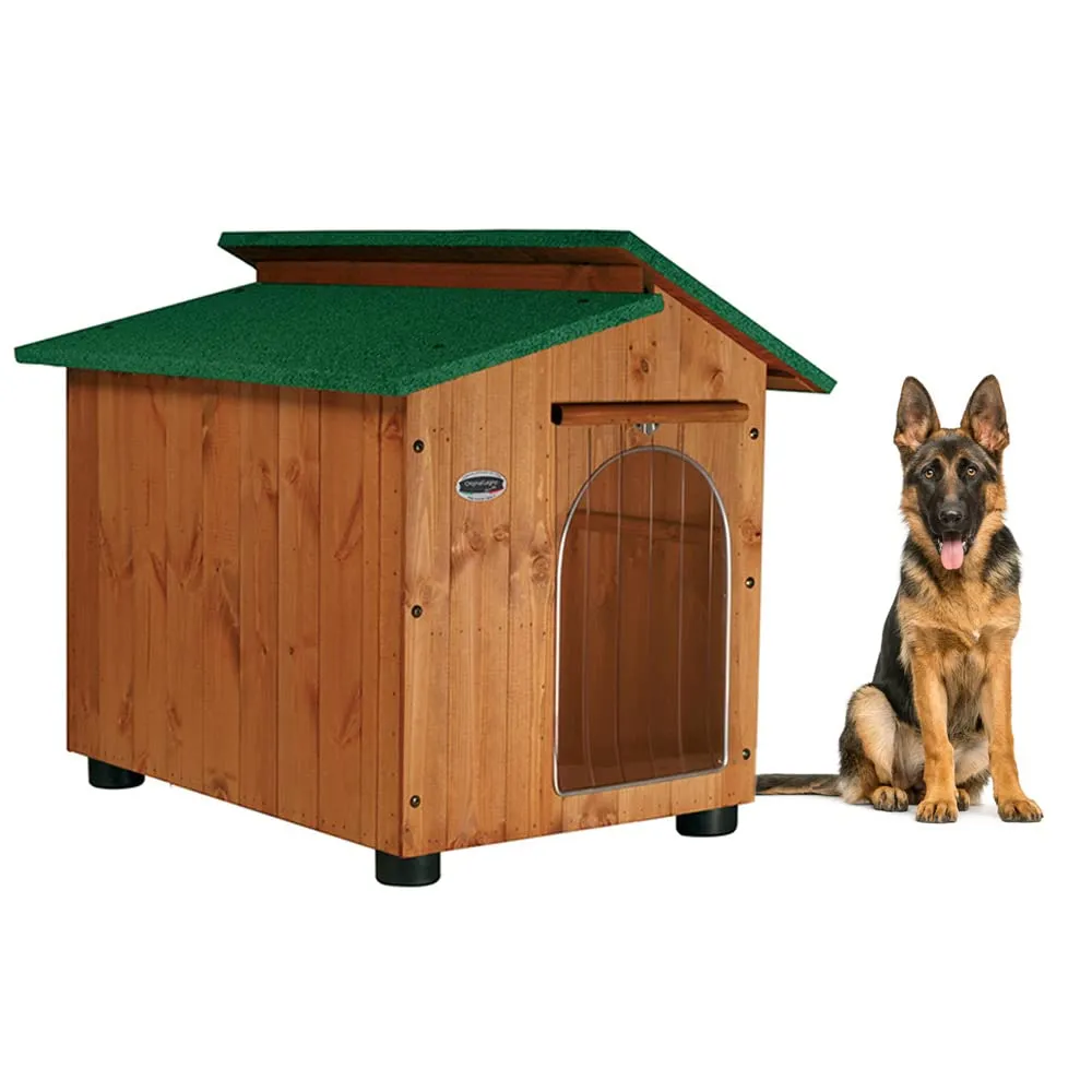 Original Legno Cuccia in Legno per Cani da Esterno mod. Alpi D – Pastore 90x110xH95 - immagine 1