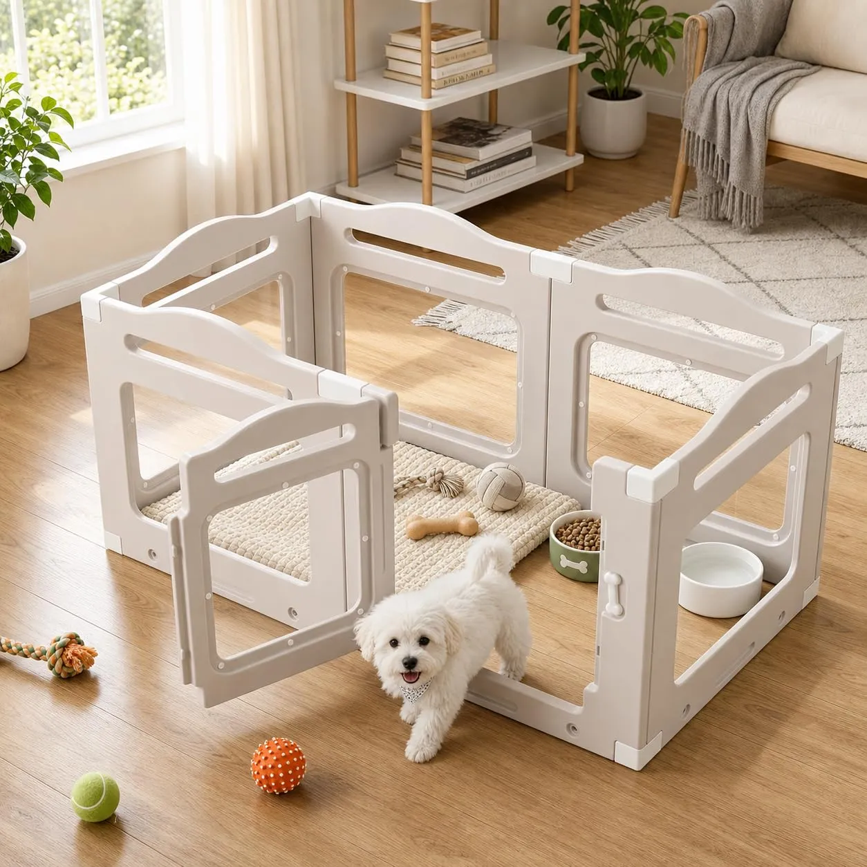 MAMIZO Recinto per Cani in Acrilico 129 × 68 × 60 cm, Box per Cuccioli - immagine 1
