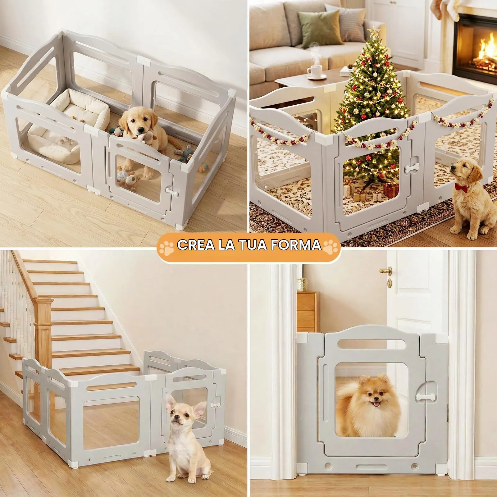 MAMIZO Recinto per Cani in Acrilico 129 × 68 × 60 cm, Box per Cuccioli - immagine 4