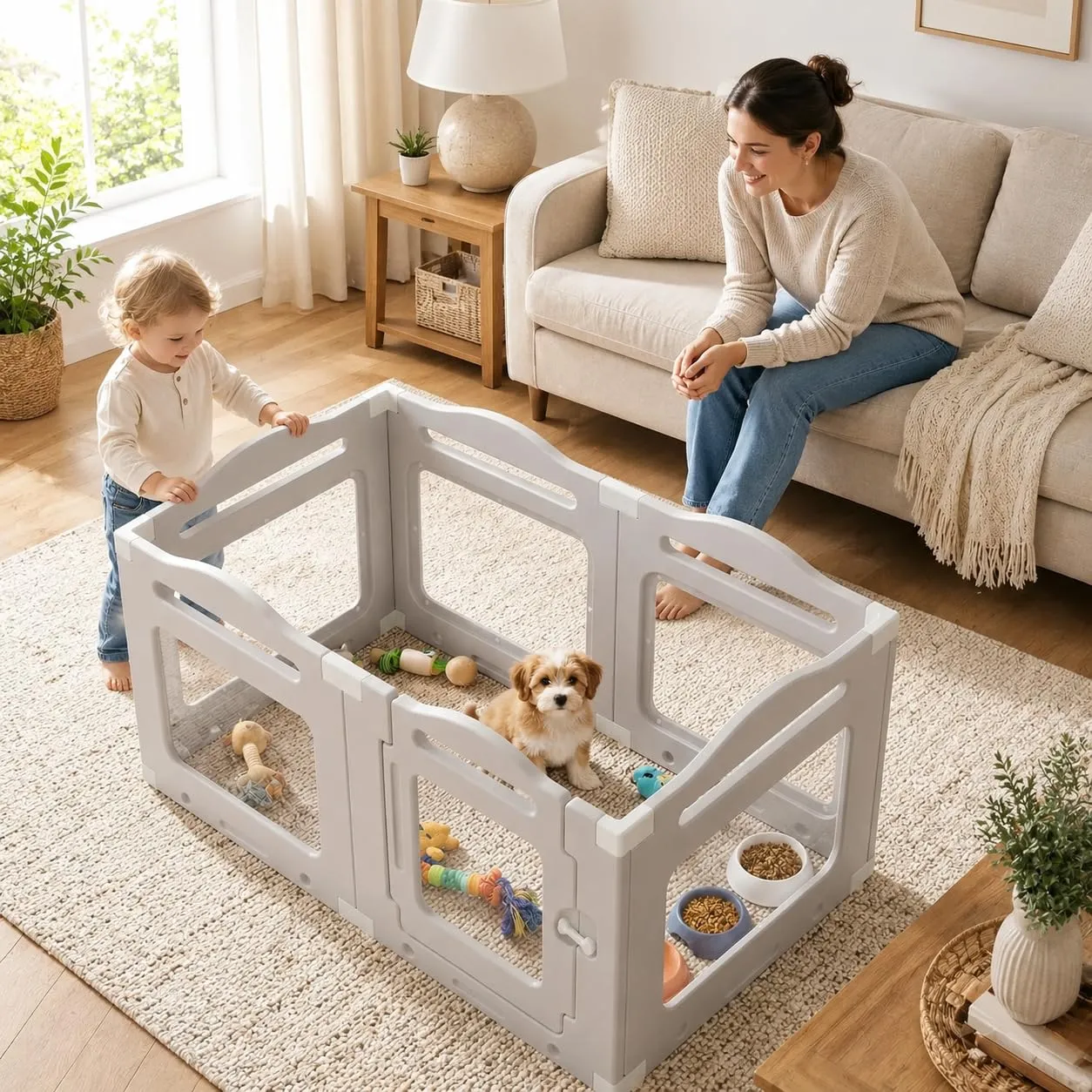 MAMIZO Recinto per Cani in Acrilico 129 × 68 × 60 cm, Box per Cuccioli - immagine 6