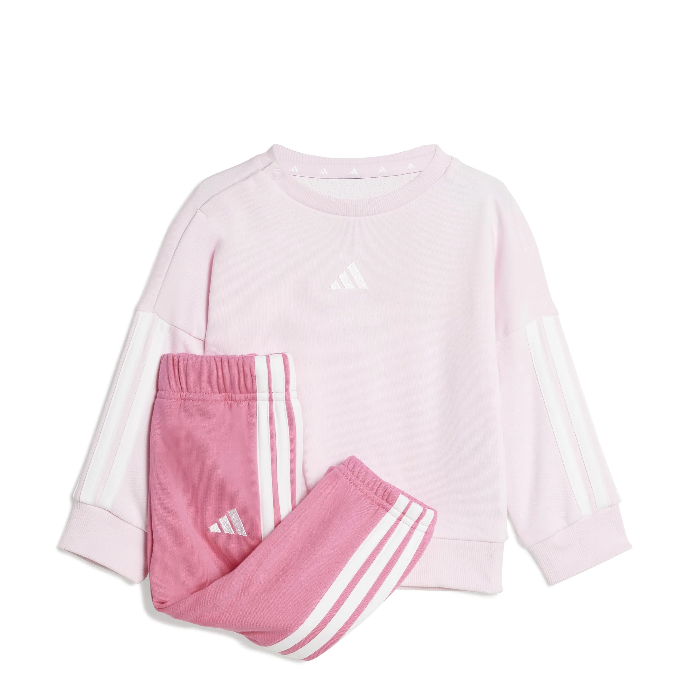 adidas Bimbi 0-24 Essentials Jogger Track Suit, Clear Pink/White/White, 0-3 Months - immagine 1