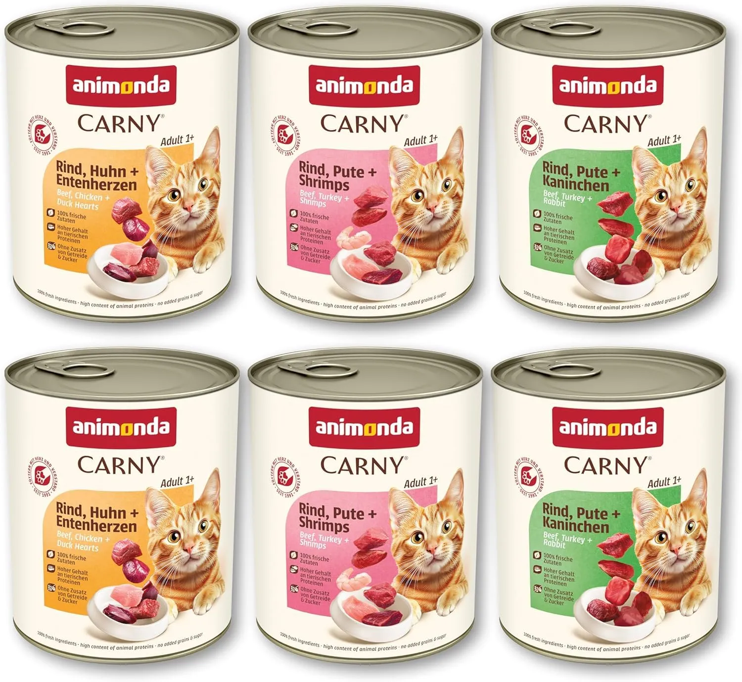 animonda Carny Adult cibo umido per gatti, Varietà Forte 6 x 800 g - immagine 1
