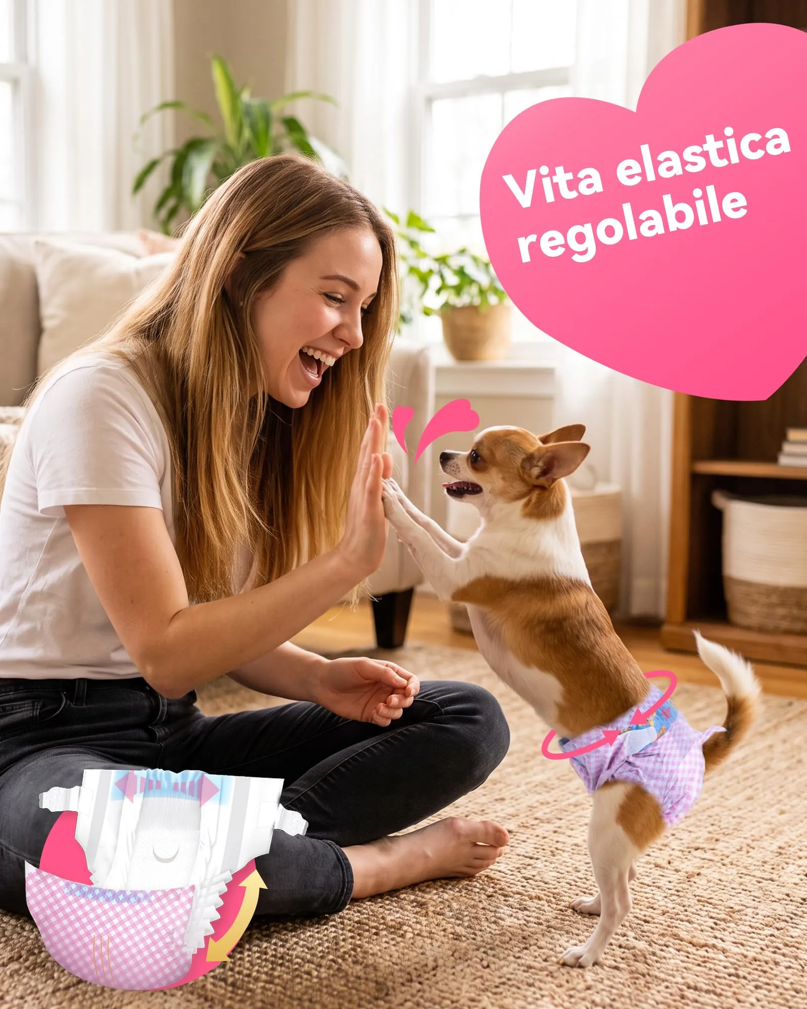 Flying Paws Pannolini usa e getta per cani, XS, 10 Pezzi - immagine 2