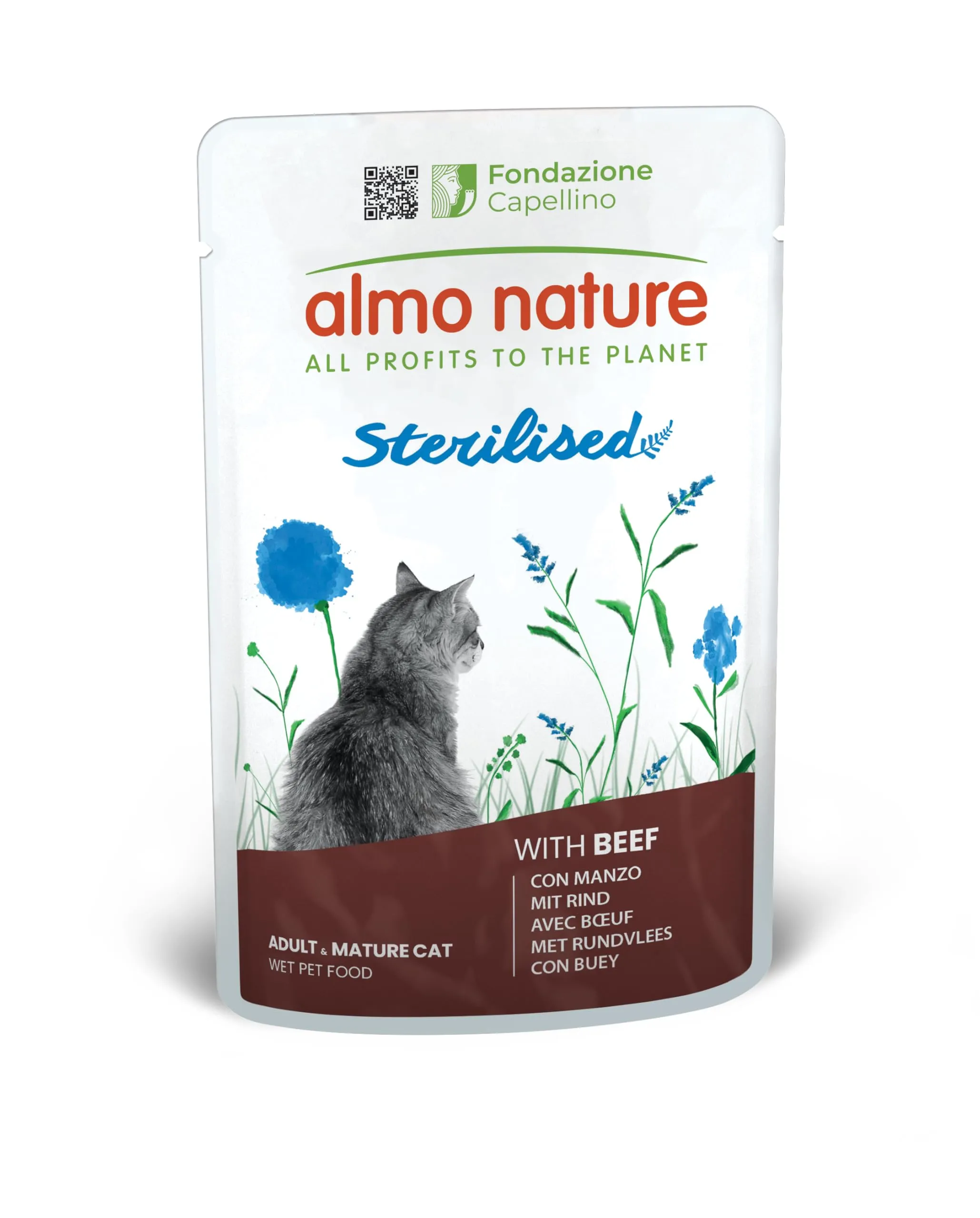 Almo Nature Functional Sterilised Wet Cat Food with Beef, 70g - immagine 1