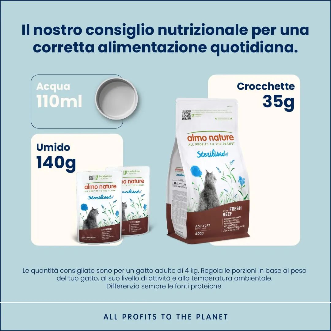 Almo Nature Functional Sterilised Wet Cat Food with Beef, 70g - immagine 3