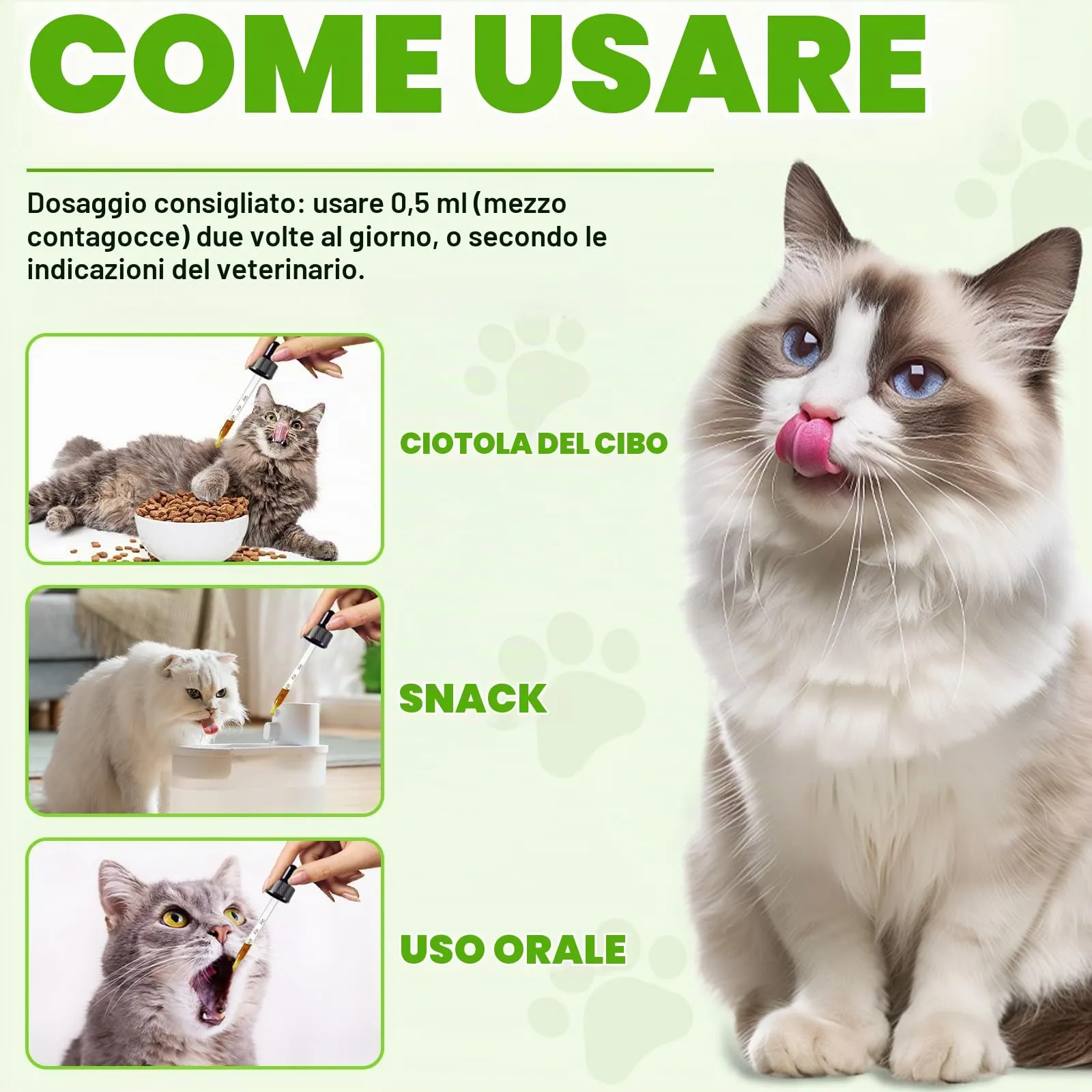 WANFAER Gocce Probiotiche 3 in 1 per Gatti con Enzimi Digestivi, 60 ml - immagine 8