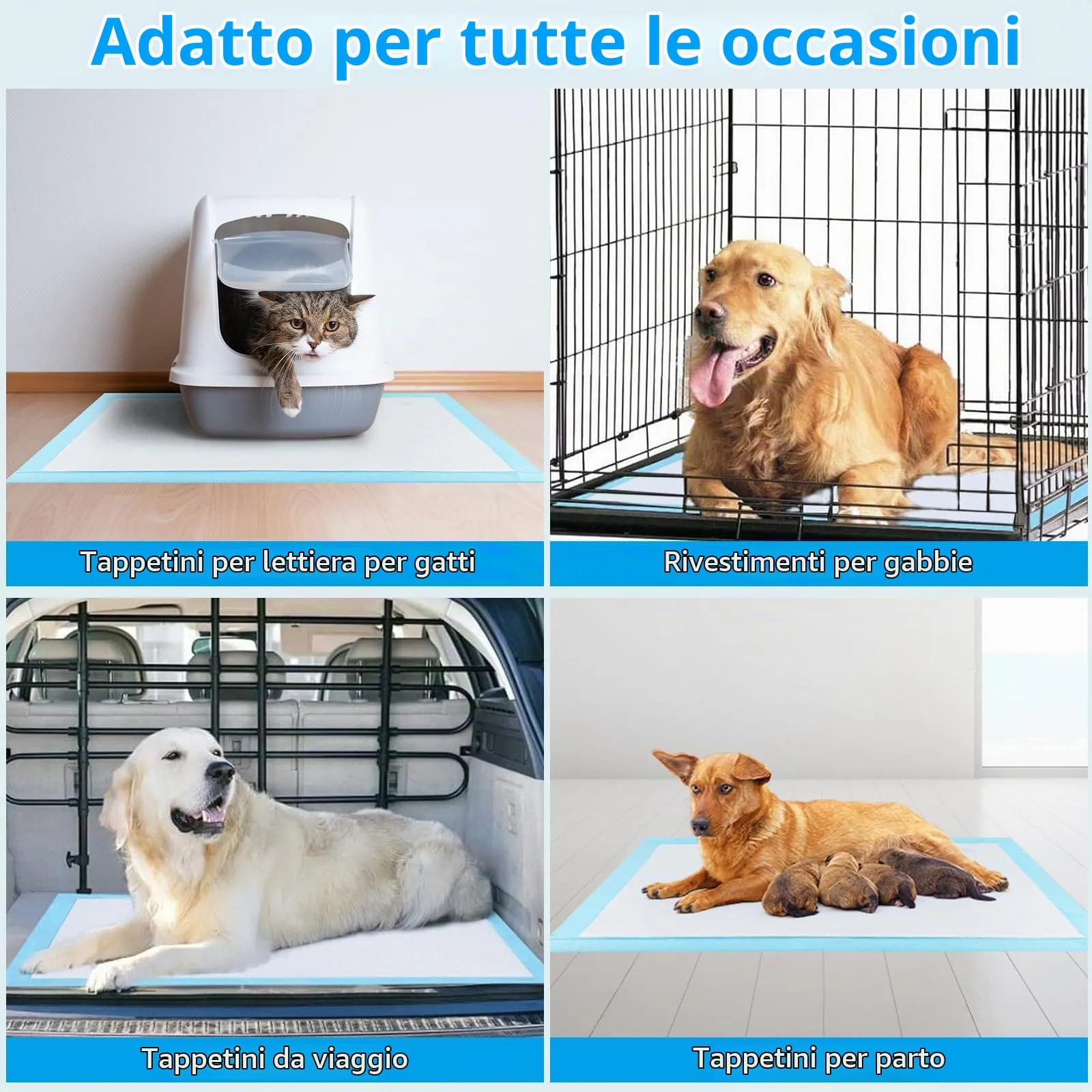 KALBIGRO Tappetini Igienici per Cani, 60 x 90 cm, 5 Strati Assorbenti, 50 Pezzi - immagine 7