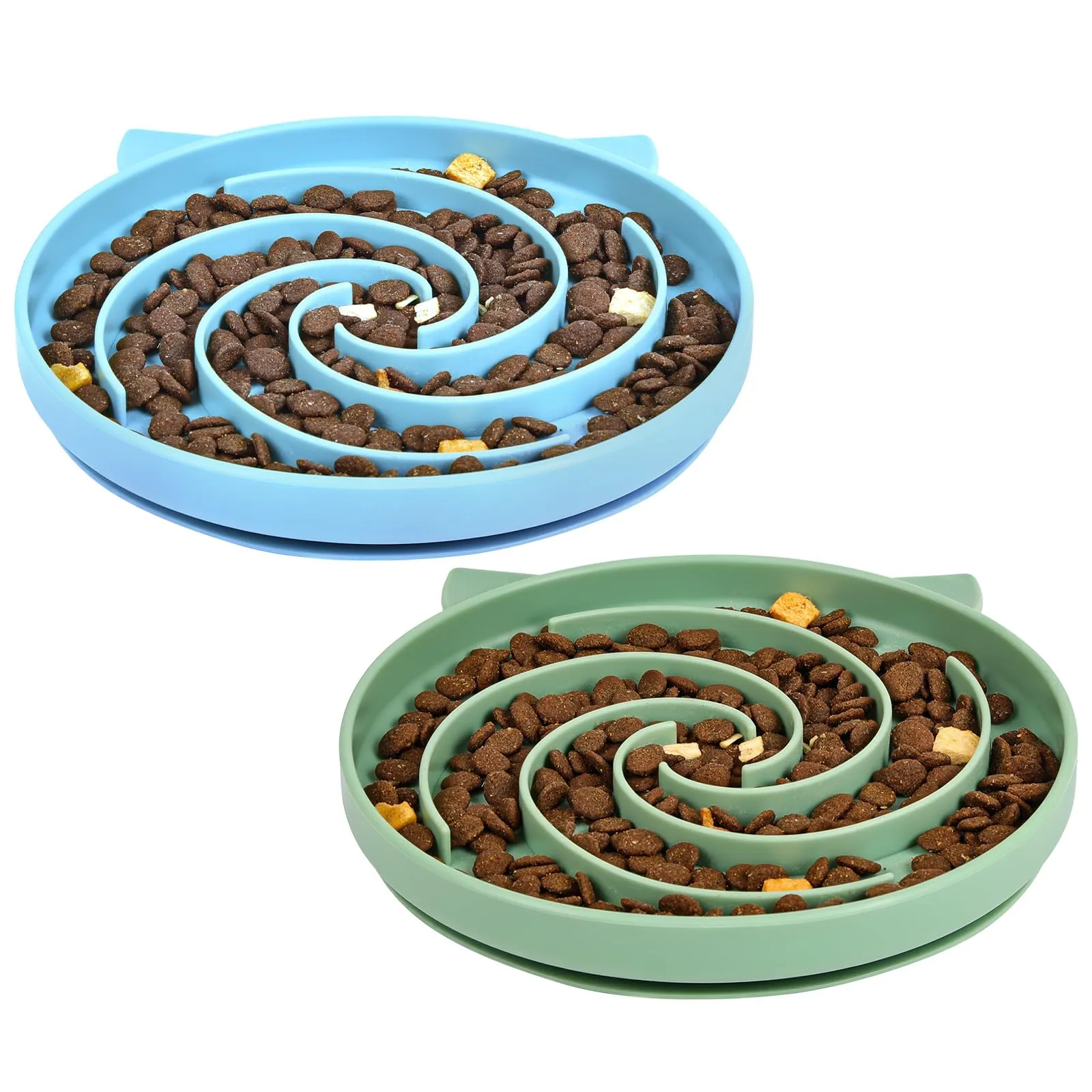 Alaoo Ciotola Anti Ingozzamento con Base Antiscivolo, 2 Pezzi, Verde e Blu - immagine 1