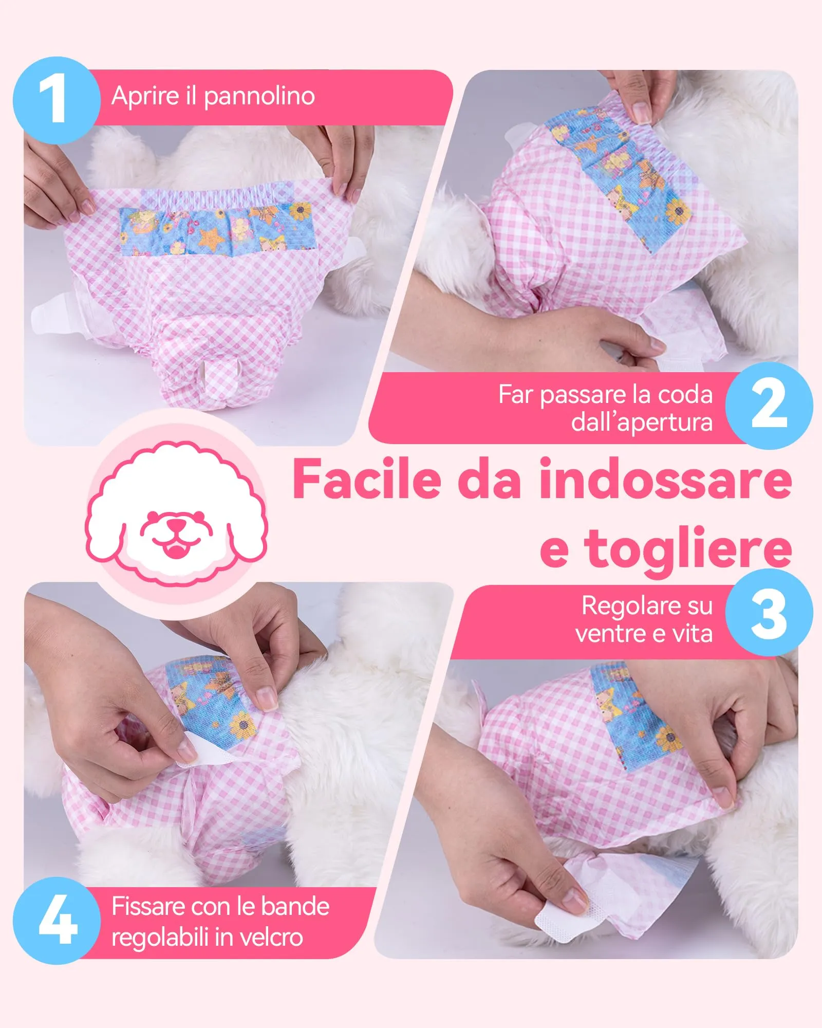 Flying Paws Pannolini usa e getta per cani, S, 40 Pezzi - immagine 8
