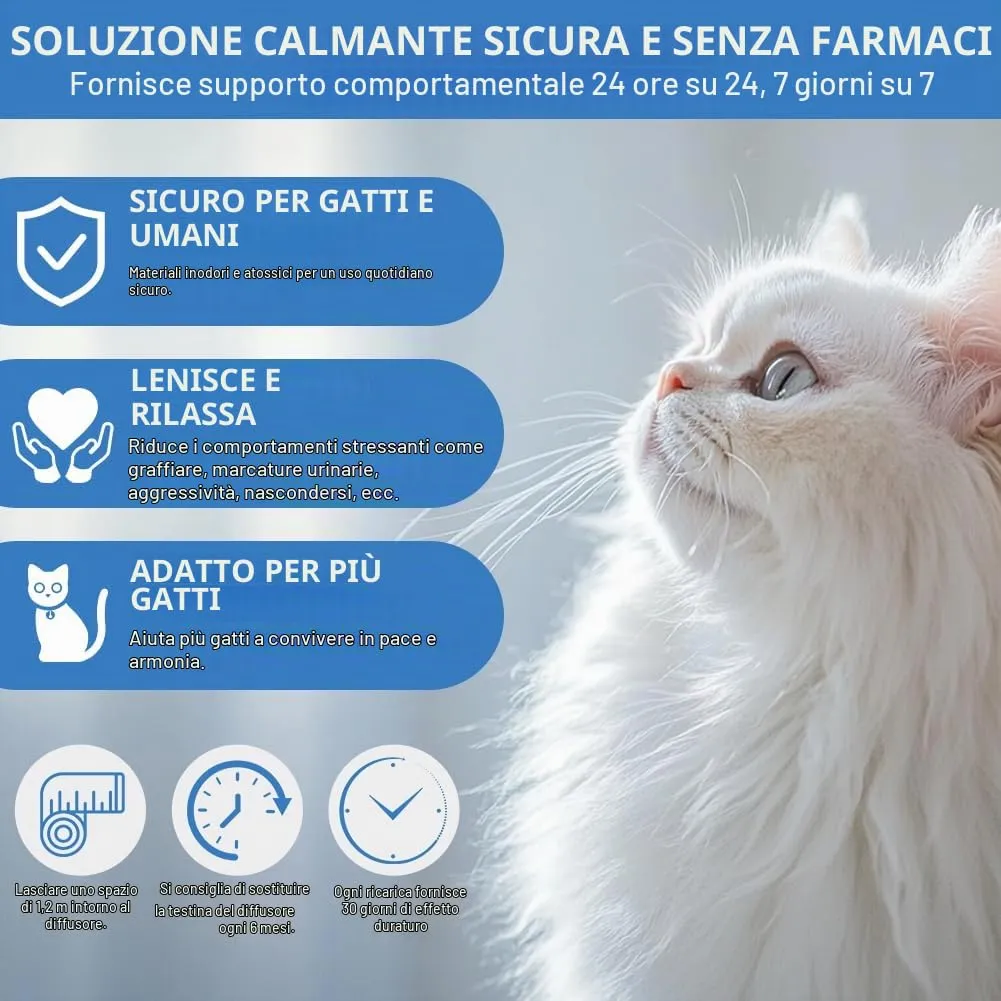 Aomig Diffusore Feromoni Calmante per Gatti, 6 Ricariche da 48 ml - immagine 5