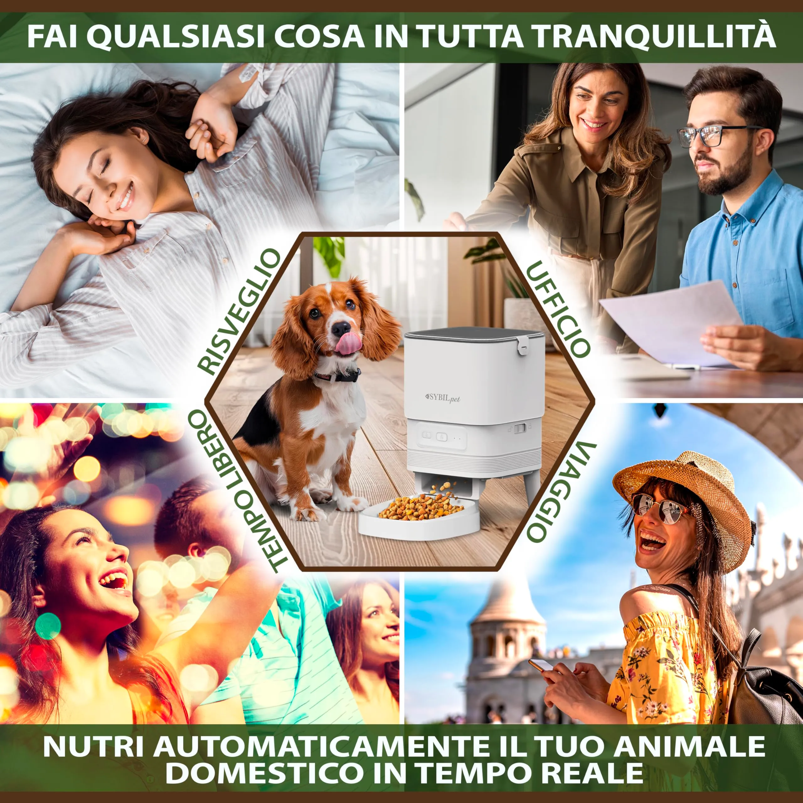 SYBILPET Distributore Automatico Cibo per Gatti e Cani, Dispenser Crocchette con App e Messaggio Vocale, Erogatore Silenzioso Antiblocco 4L - immagine 4
