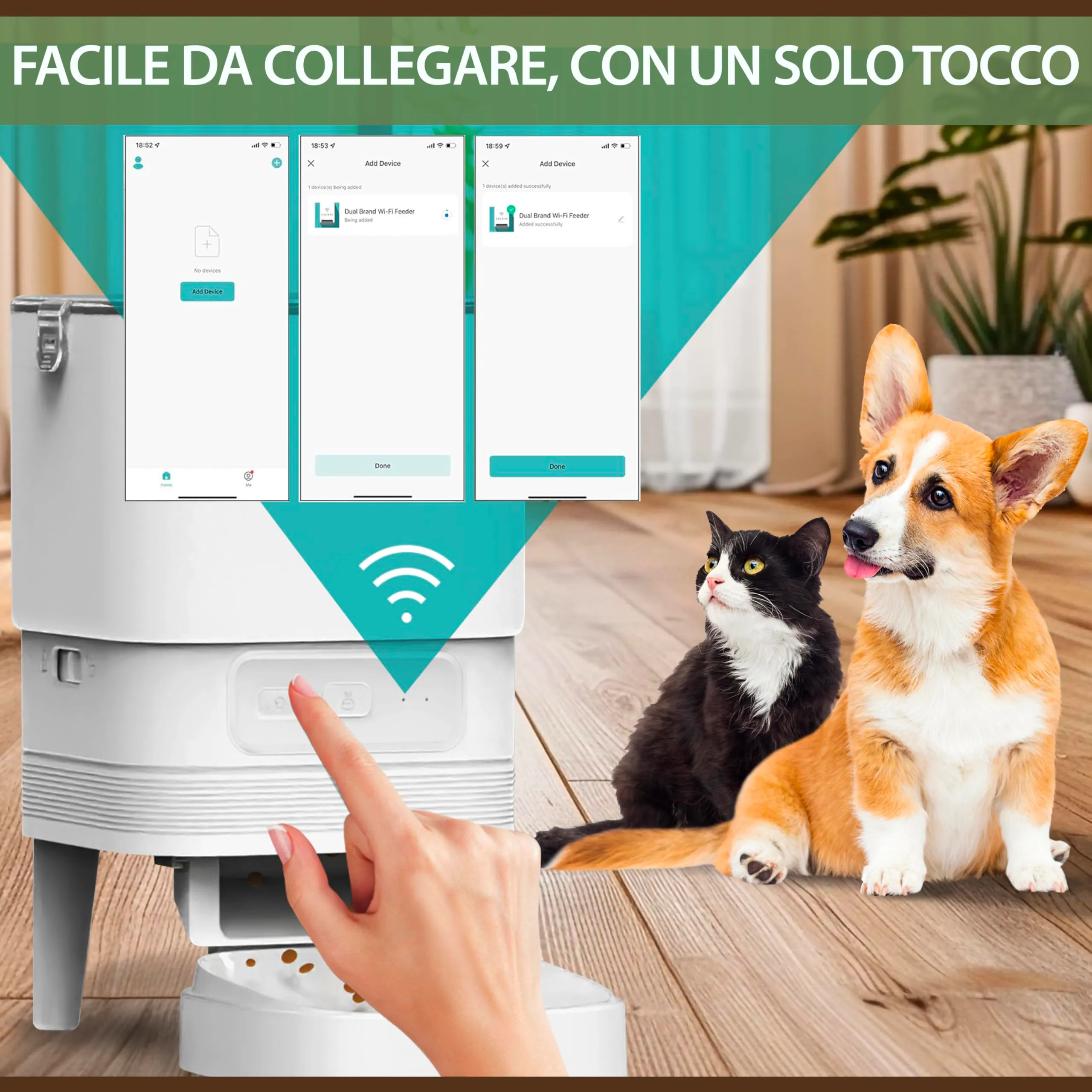 SYBILPET Distributore Automatico Cibo per Gatti e Cani, Dispenser Crocchette con App e Messaggio Vocale, Erogatore Silenzioso Antiblocco 4L - immagine 6