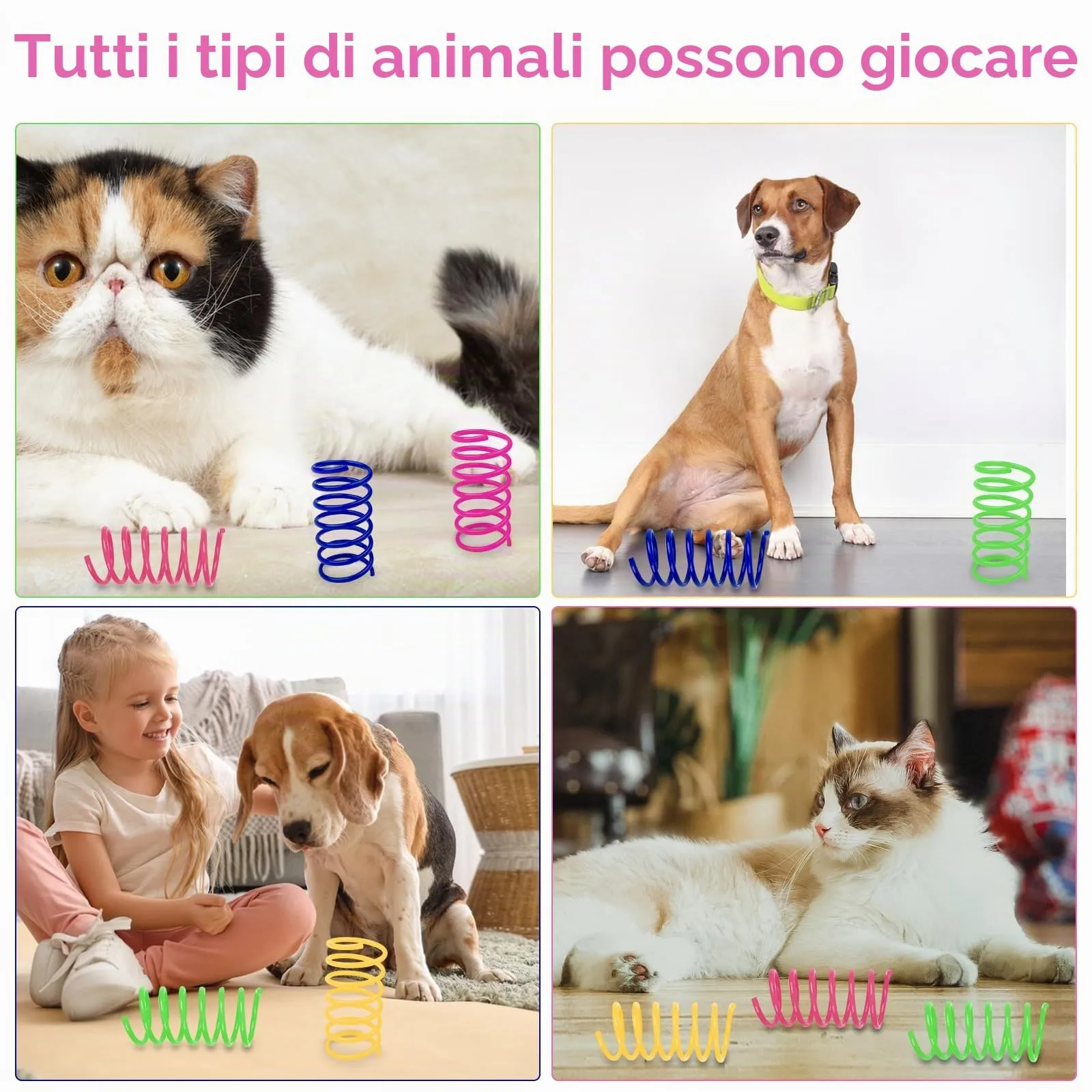 Maxentico Giocattoli a Molla per Gatti, 32 Pezzi, Multicolore, 5 cm - immagine 5