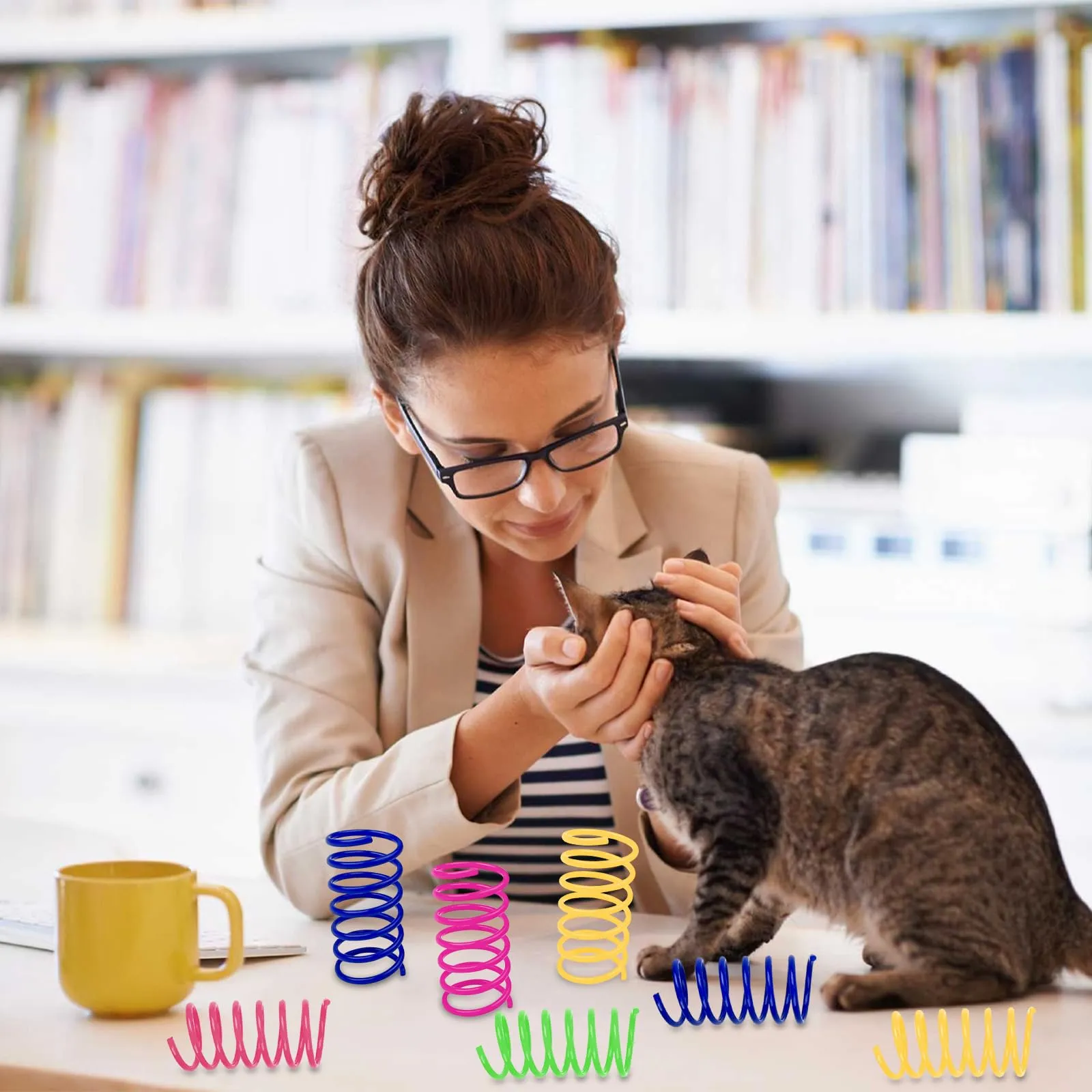 Maxentico Giocattoli a Molla per Gatti, 32 Pezzi, Multicolore, 5 cm - immagine 7