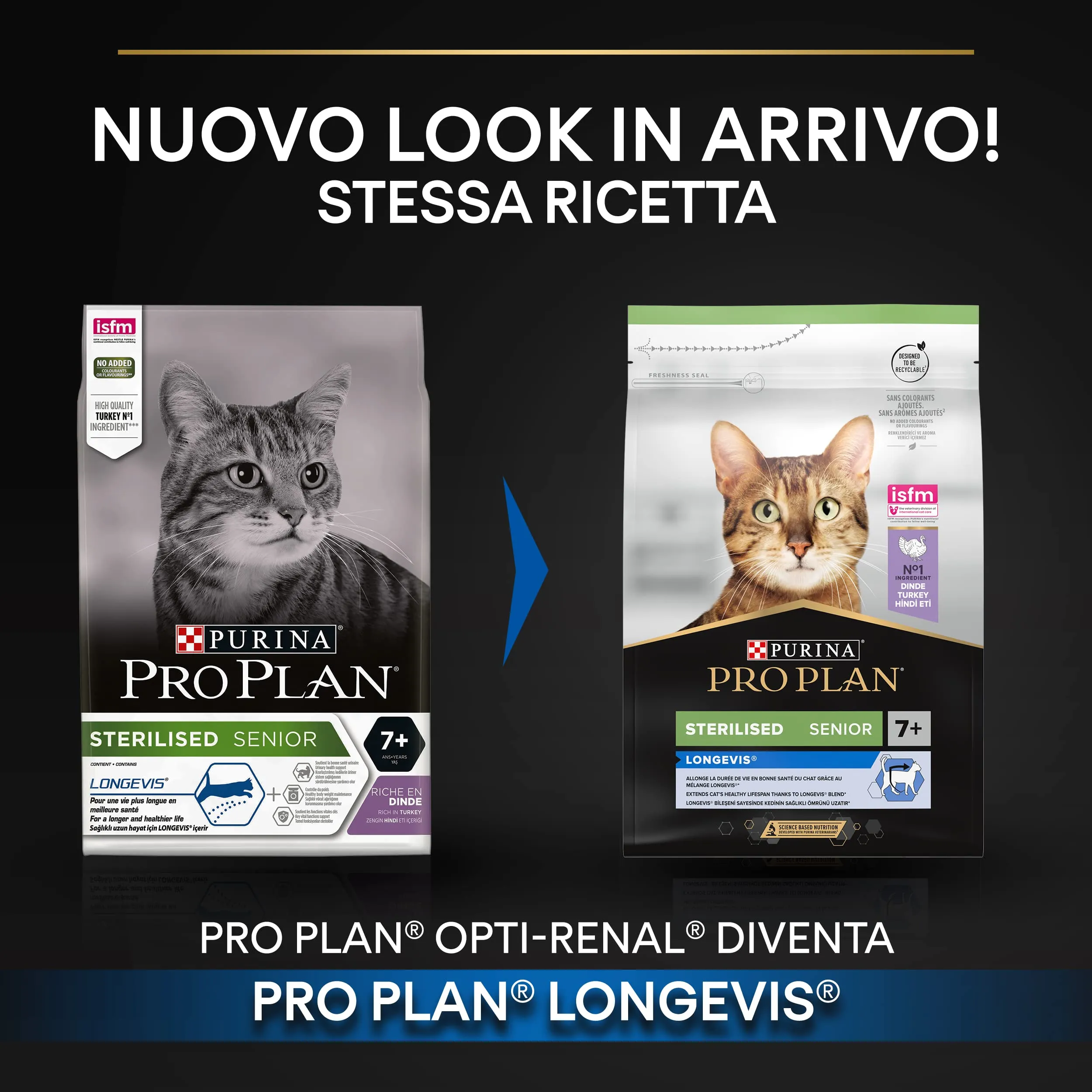 Purina Pro Plan Longevis Sterilised Senior 7+ Crocchette Gatti Ricco in Tacchino, 6 x 1,5 kg - immagine 2
